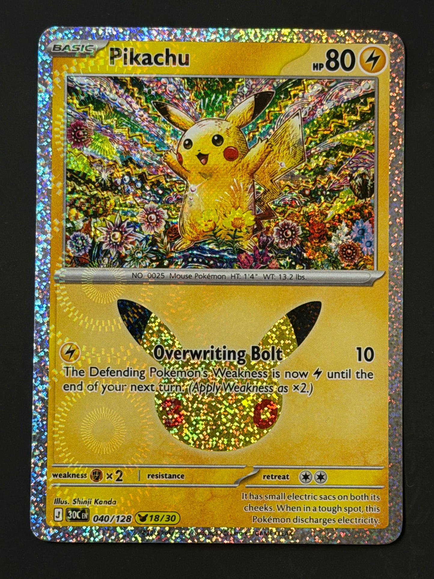 040/128 Pikachu - Pokémon 30th Celebration Pikachu Rare