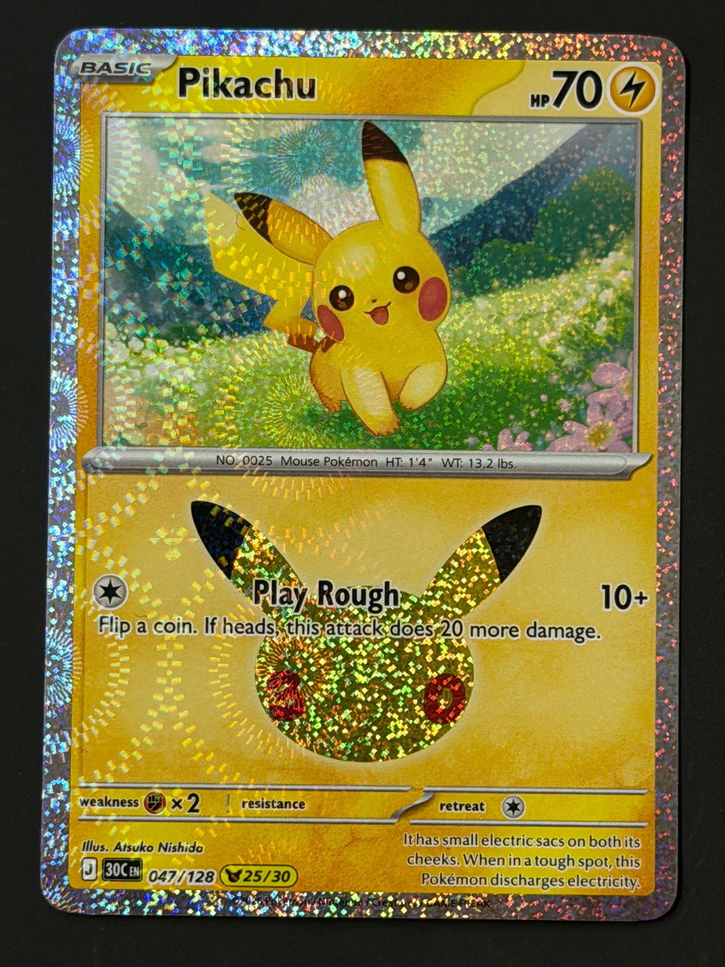 047/128 Pikachu - Pokémon 30th Celebration Pikachu Rare