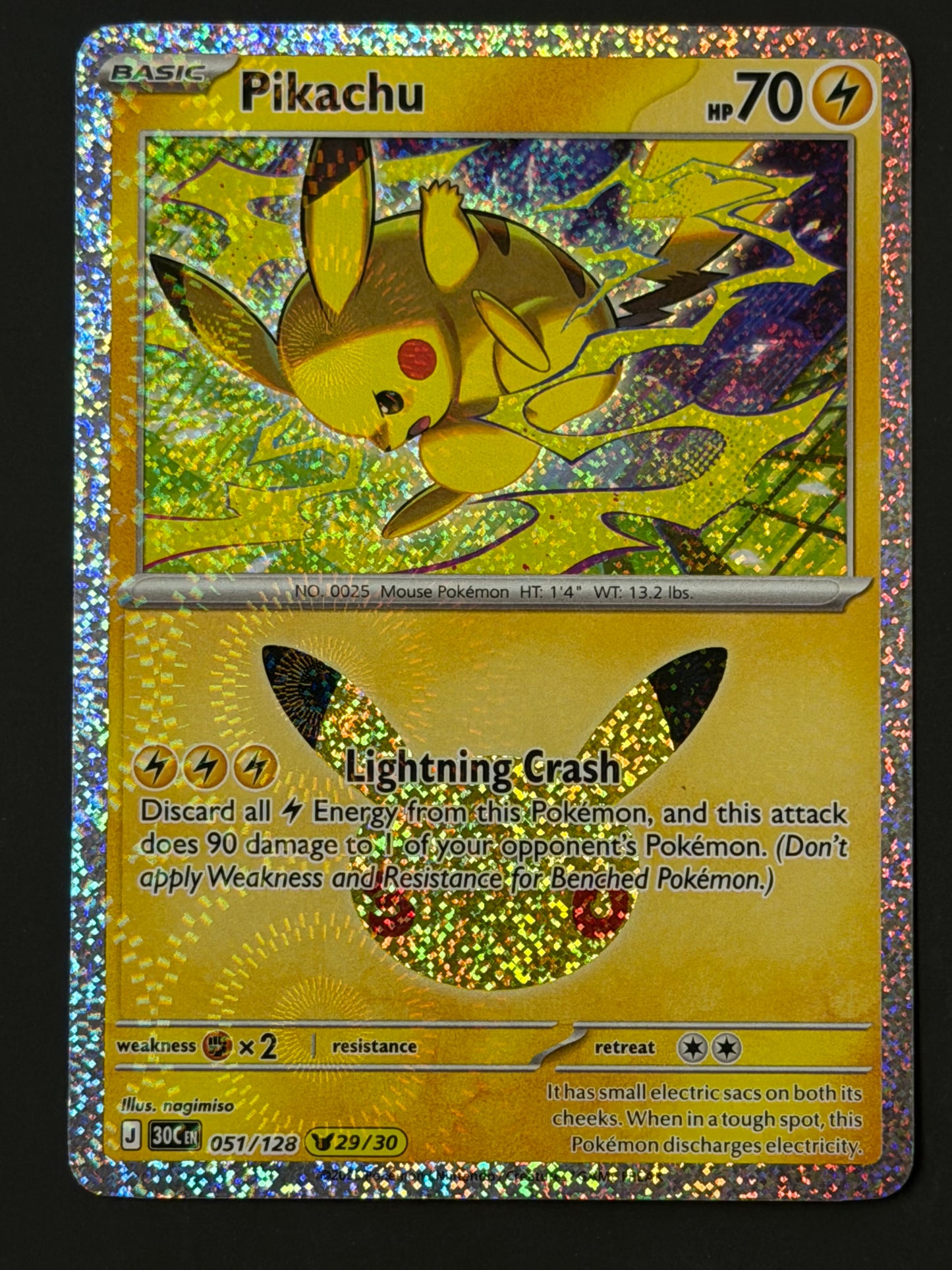 051/128 Pikachu - Pokémon 30th Celebration Pikachu Rare