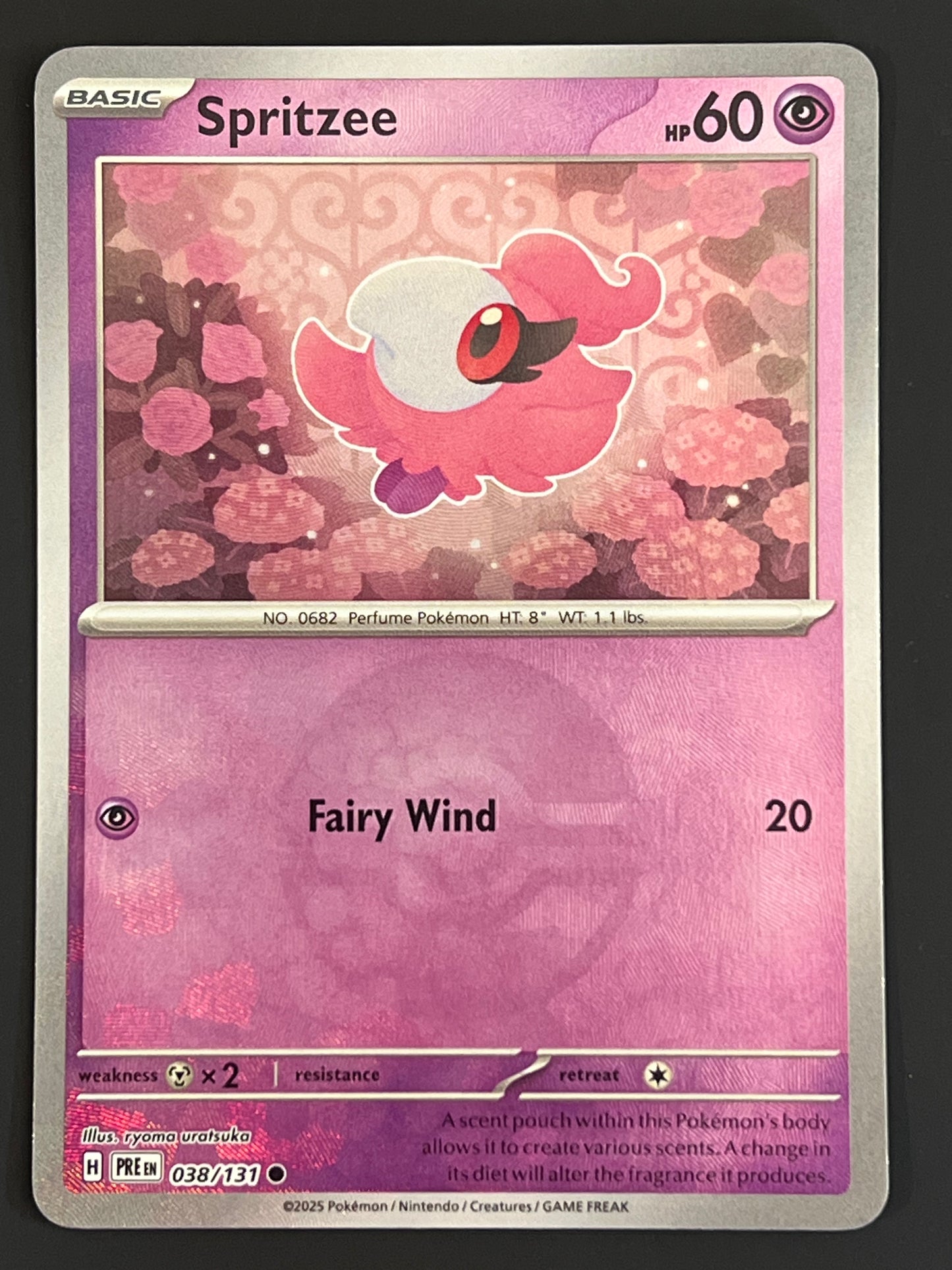 038/131 Spritzee - Pokémon Prismatic Evolutions Common Reverse POKEBALL