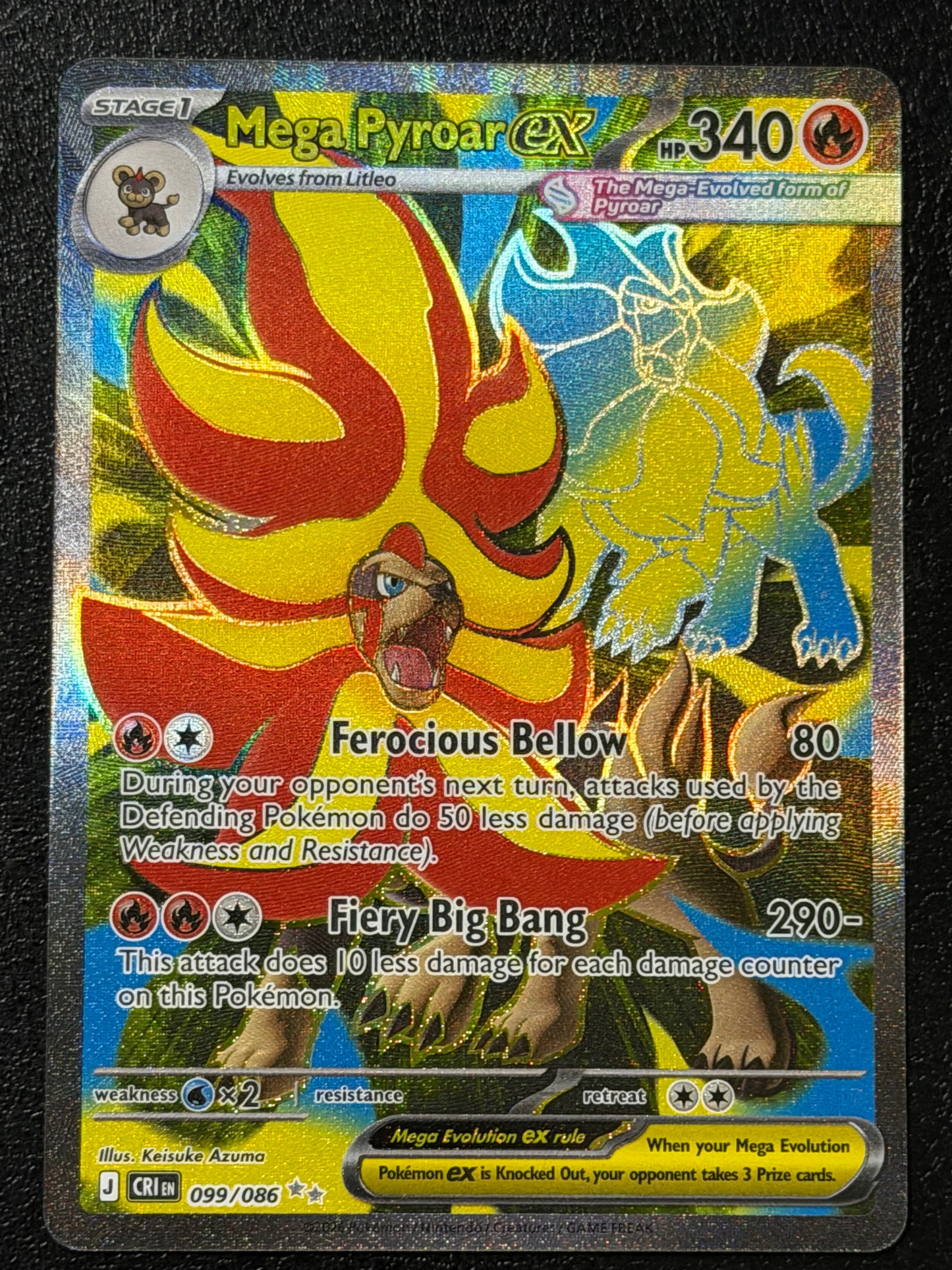 099/086 Mega Pyroar ex - Pokémon Chaos Rising Ultra Rare