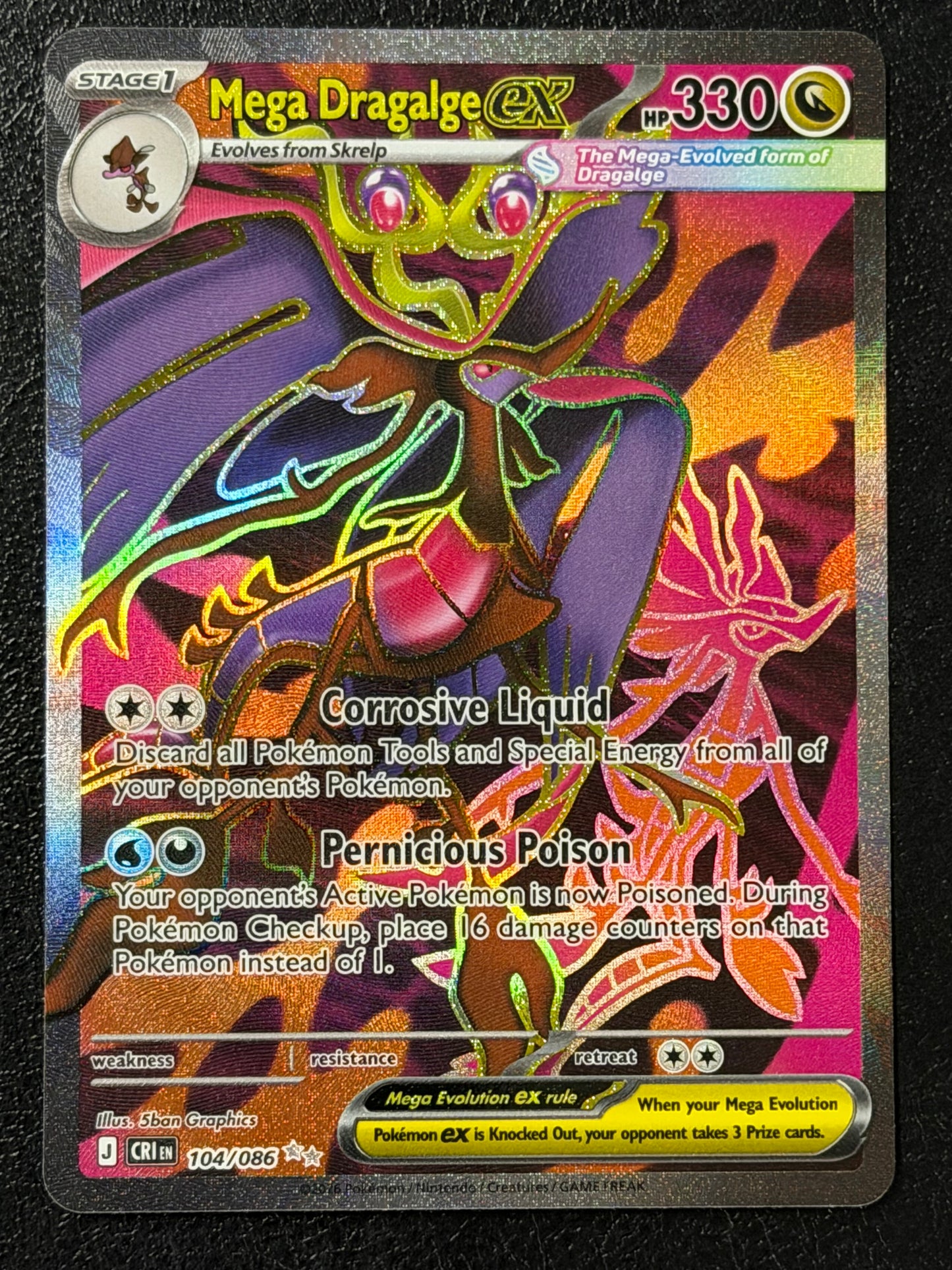 104/086 Mega Dragalge ex - Pokémon Chaos Rising Ultra Rare