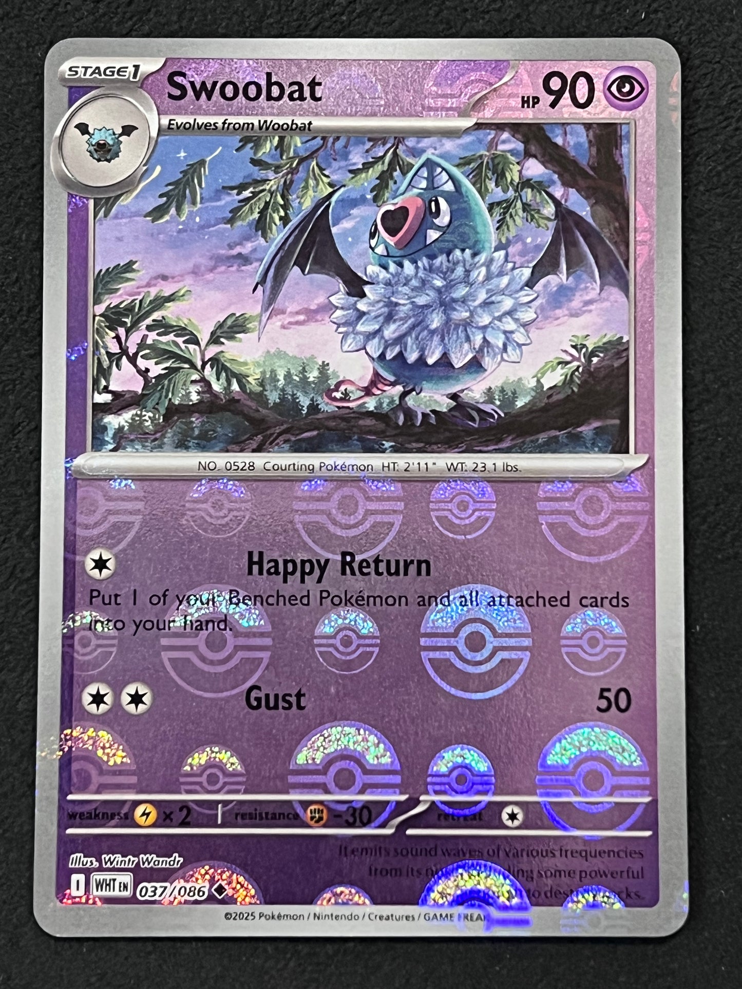 037/086 Swoobat - Pokémon White Flare Uncommon Reverse POKEBALL