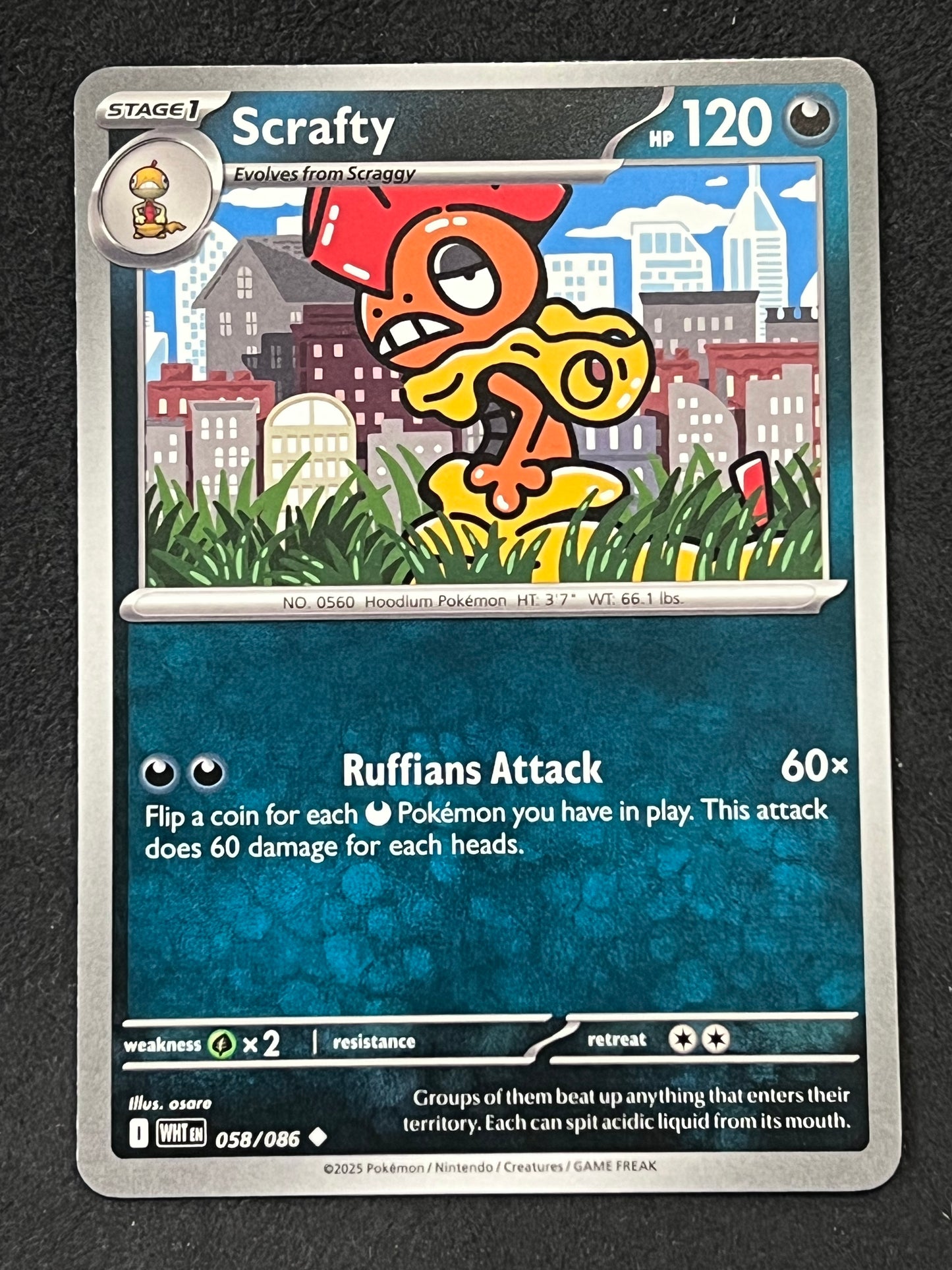 058/086 Scrafty - Pokémon White Flare Uncommon