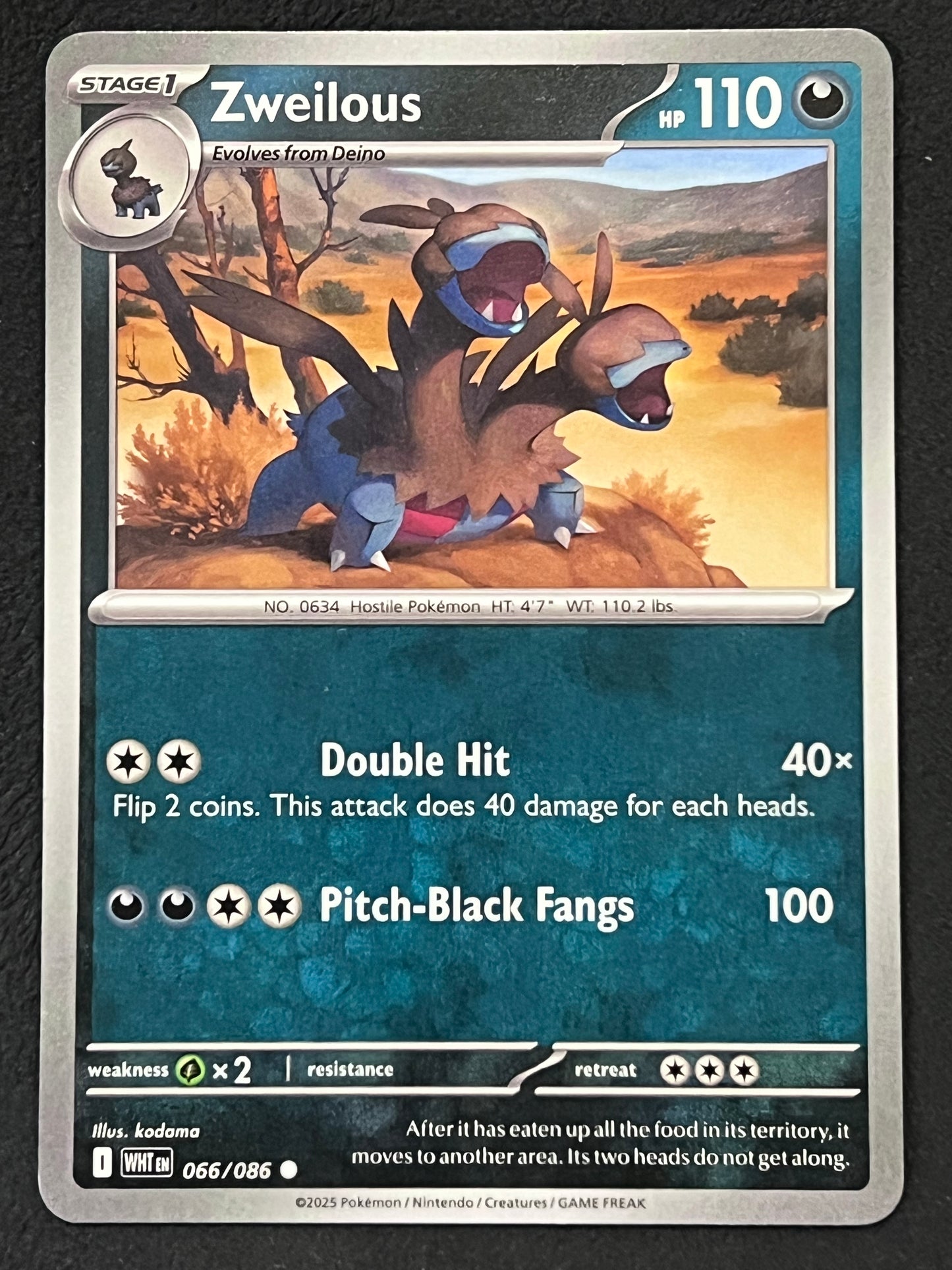 066/086 Zweilous - Pokémon White Flare Common
