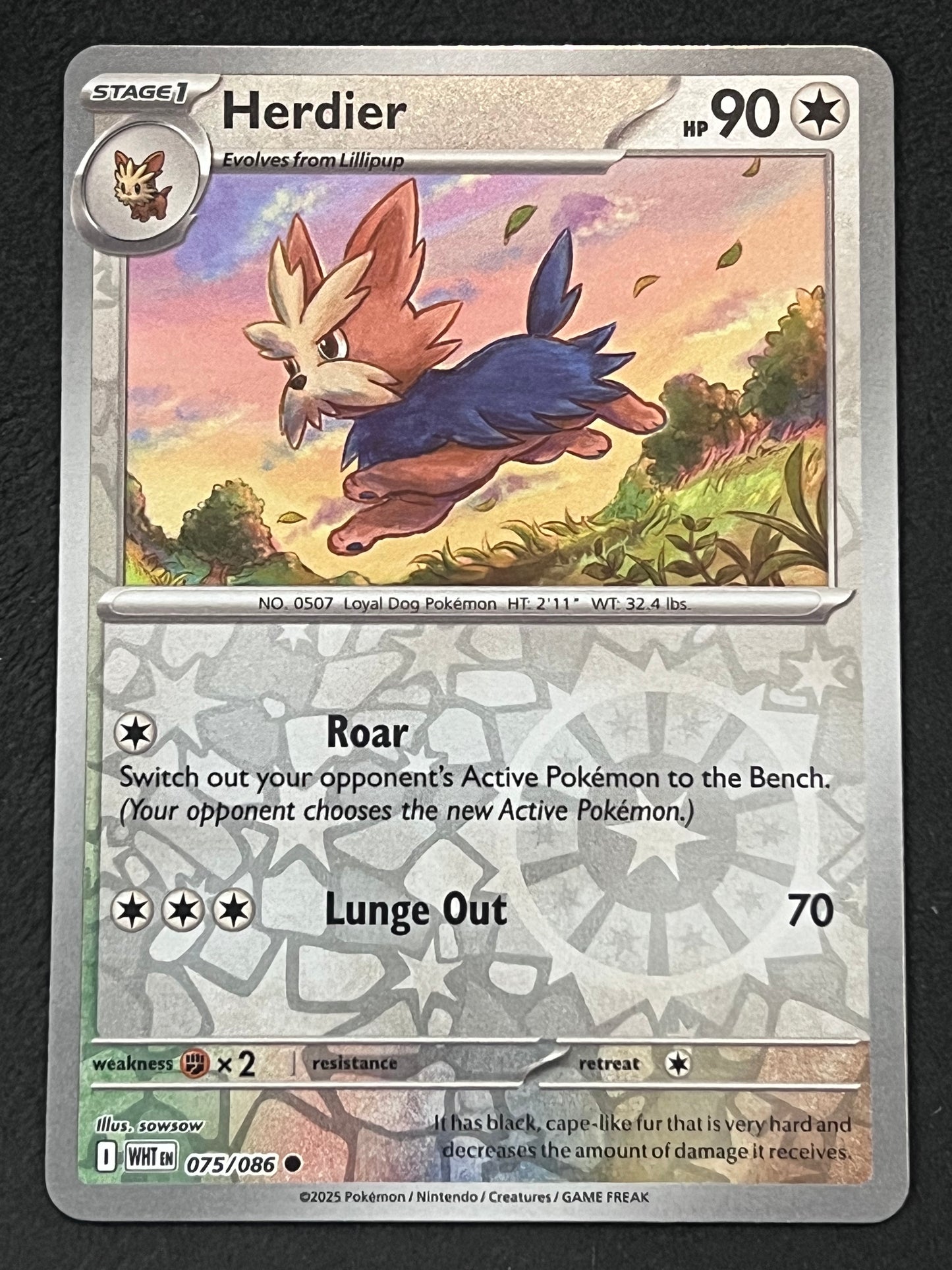 075/086 Herdier - Pokémon White Flare Common Reverse