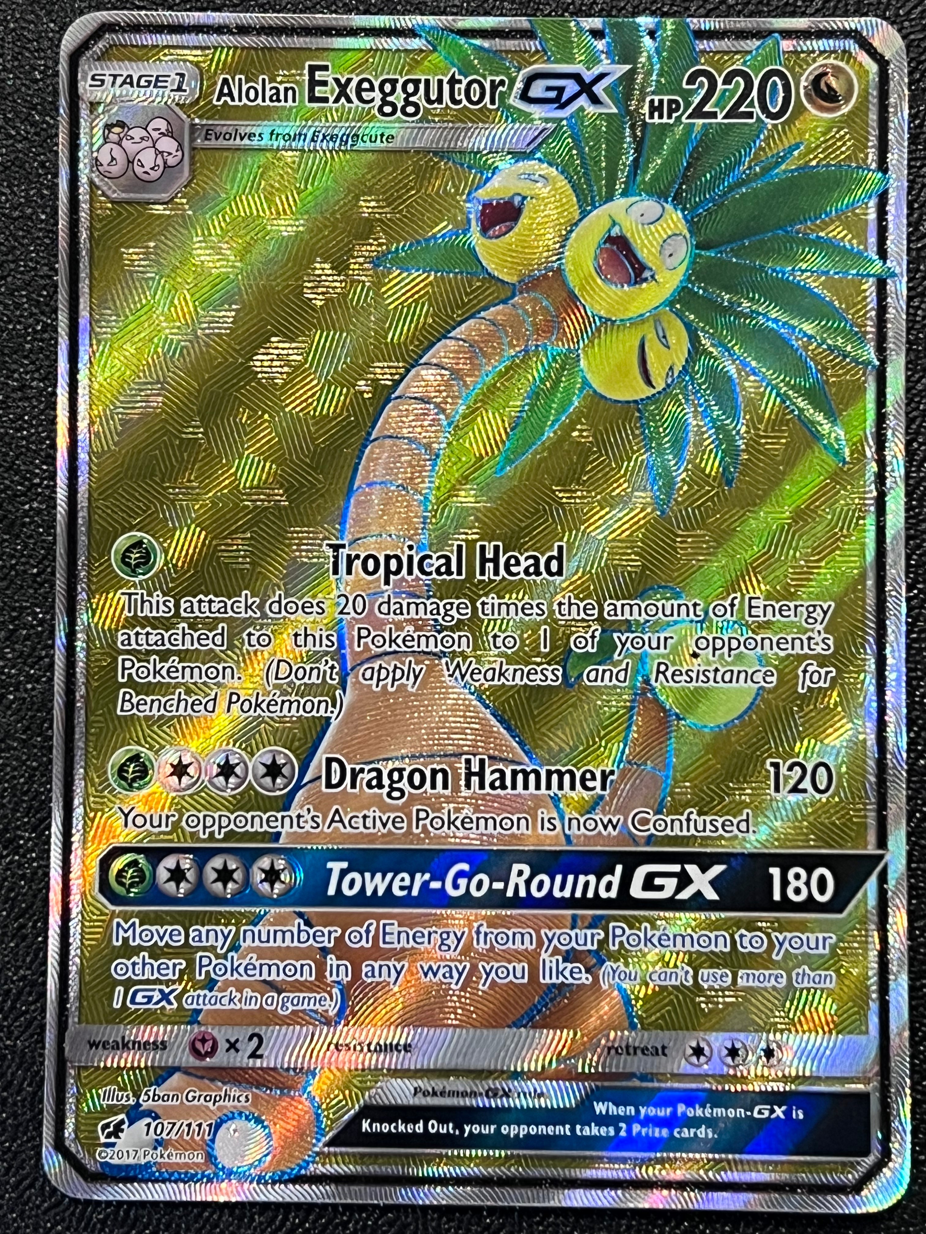 alolan exeggutor pokemon card value 107/111 Alolan Exeggutor Gx