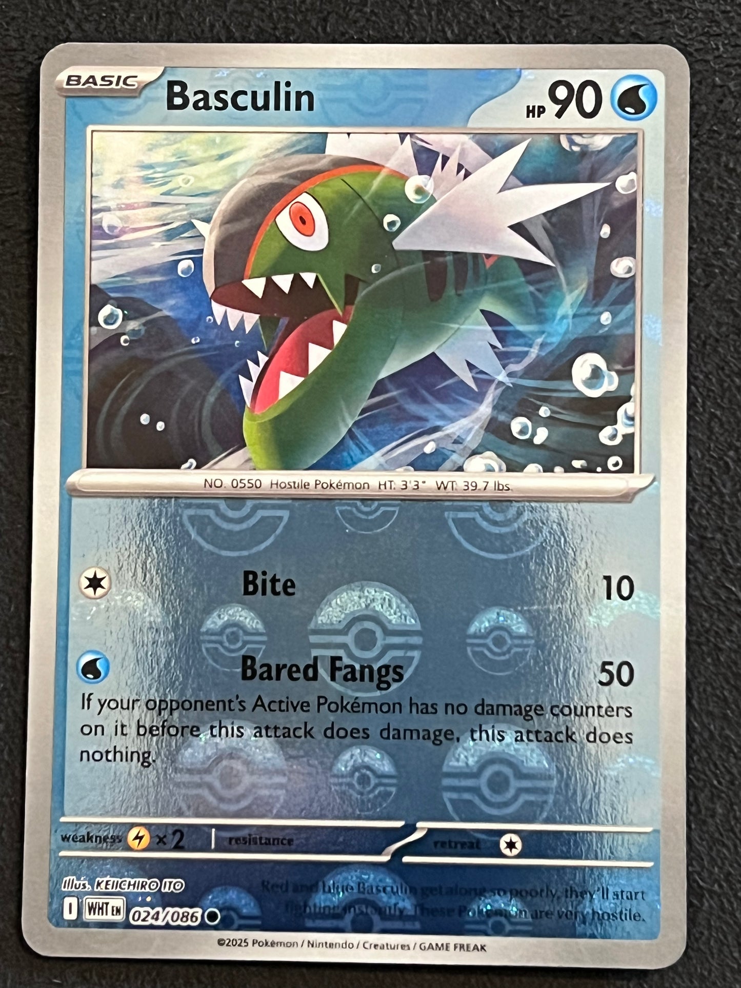 024/086 Basculin - Pokémon White Flare Common Reverse POKEBALL