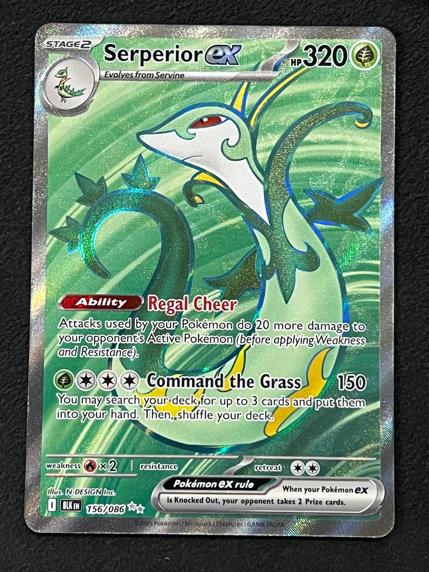 156/086 Serperior Ex - Pokémon Black Bolt Ultra Rare