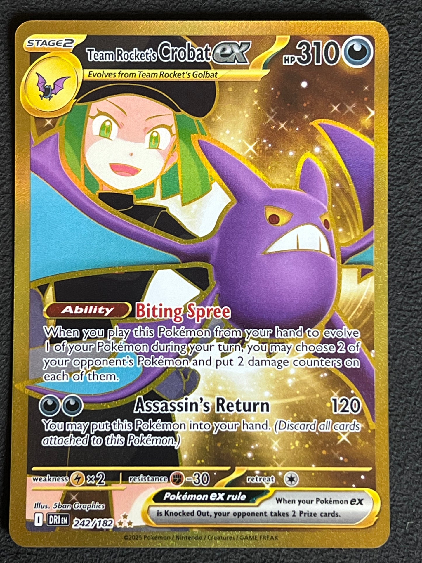 242/182 Team Rocket’s Crobat Ex - Pokémon Destined Rivals Hyper Rare