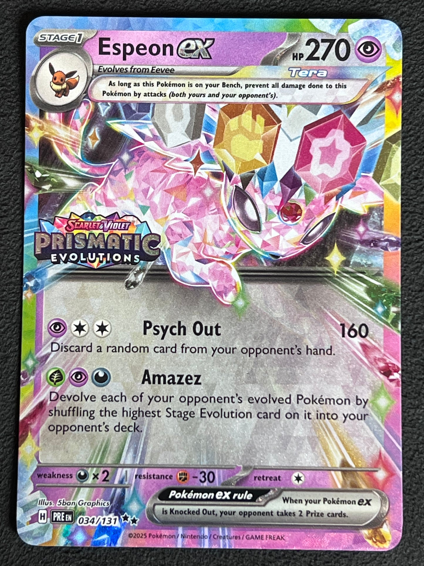034/131 Espeon Ex (STAMPED) - Pokémon Prismatic Evolutions Promo
