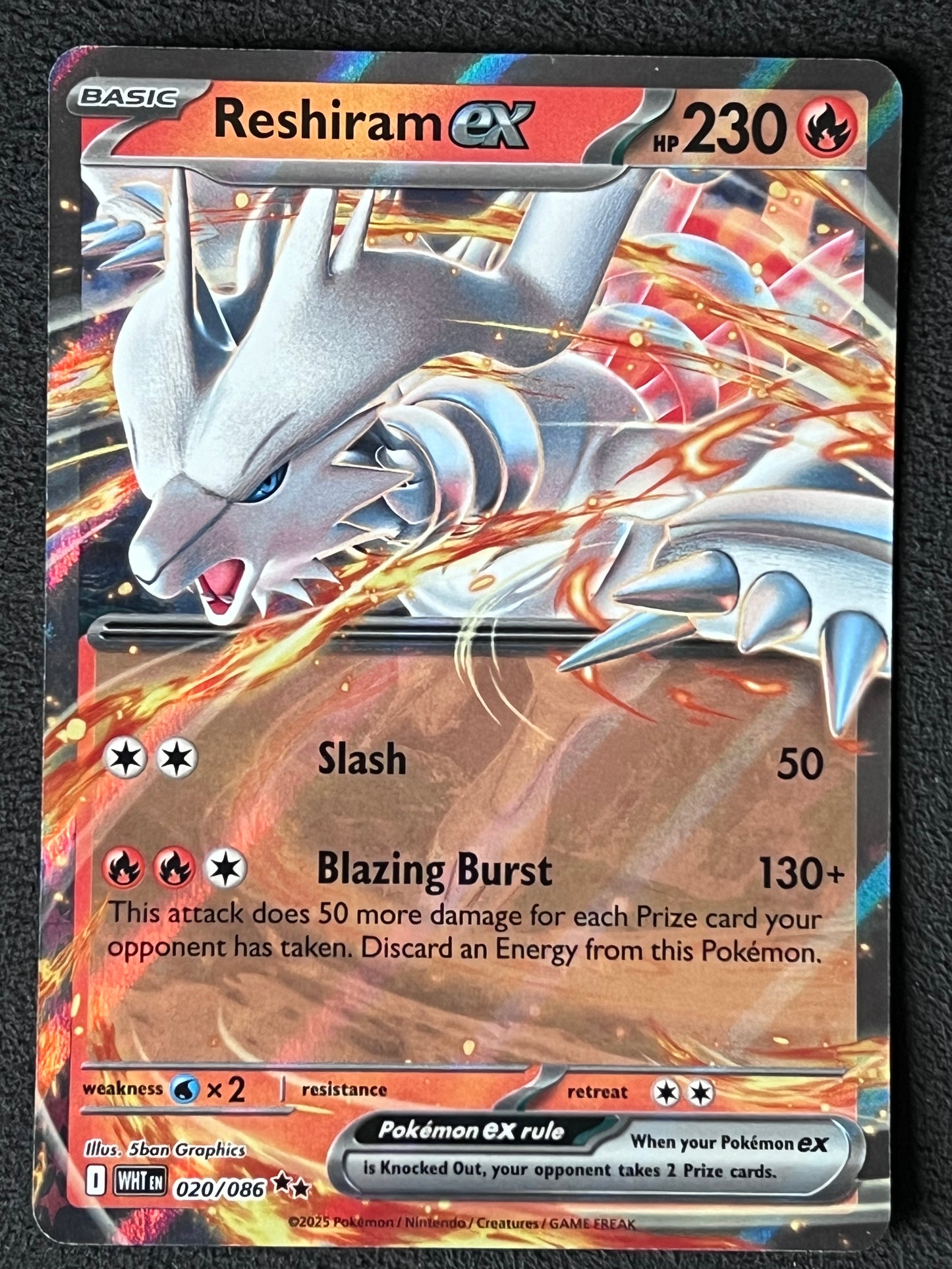 020/086 Reshiram Ex - Pokémon White Flare Double Rare