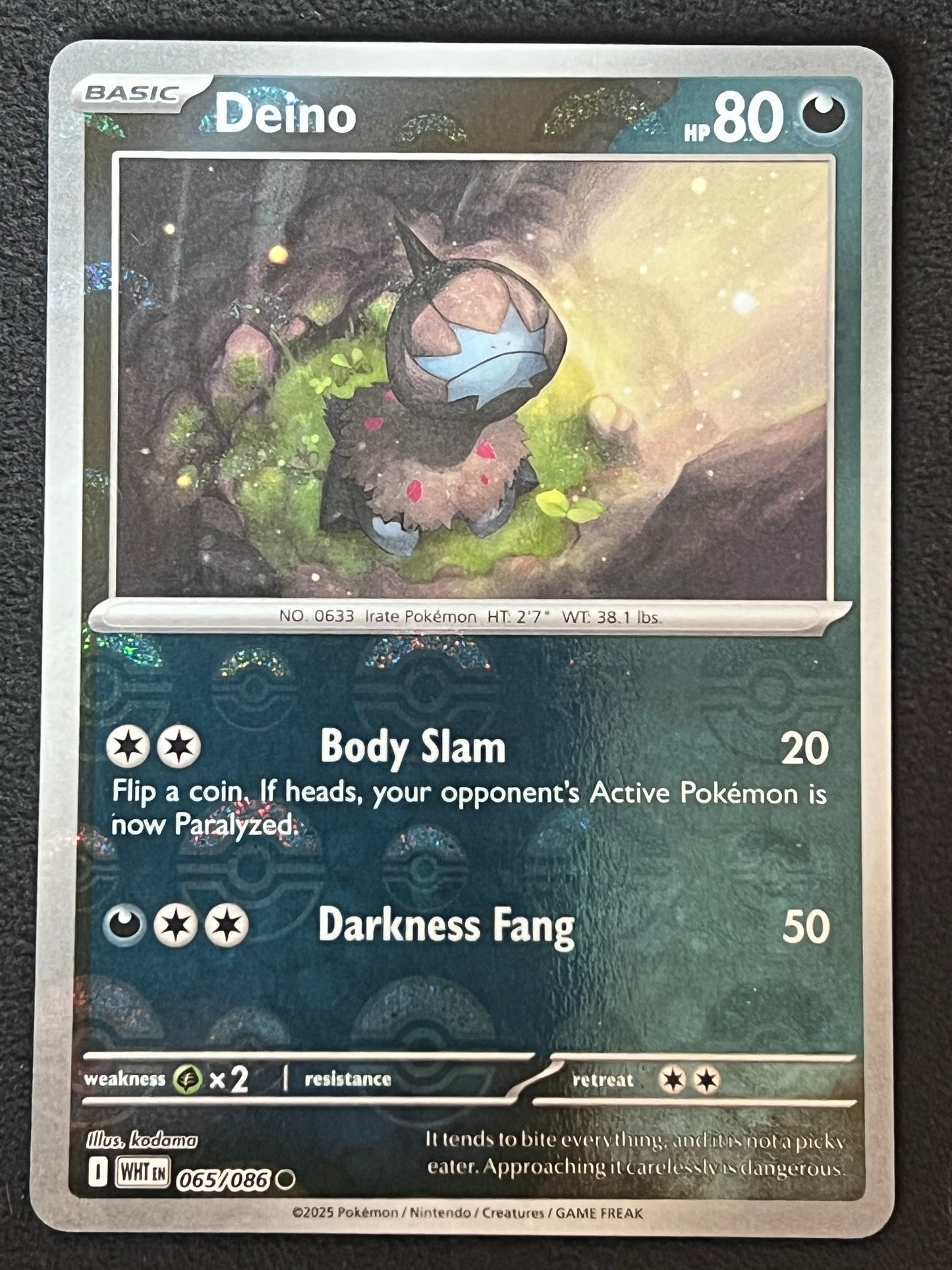 065/086 Deino - Pokémon White Flare Common Reverse POKEBALL