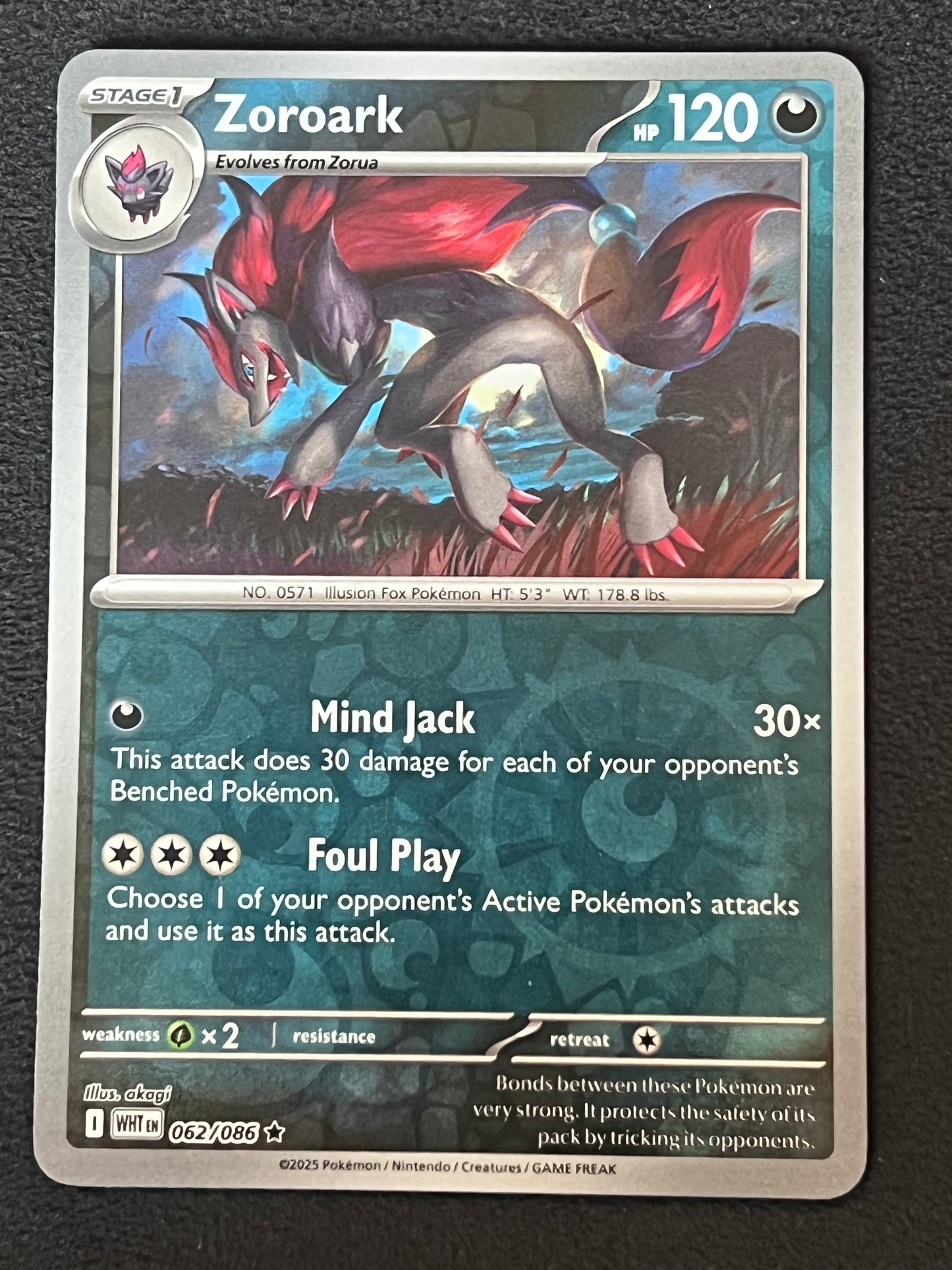 062/086 Zoroark - Pokémon White Flare Rare Reverse