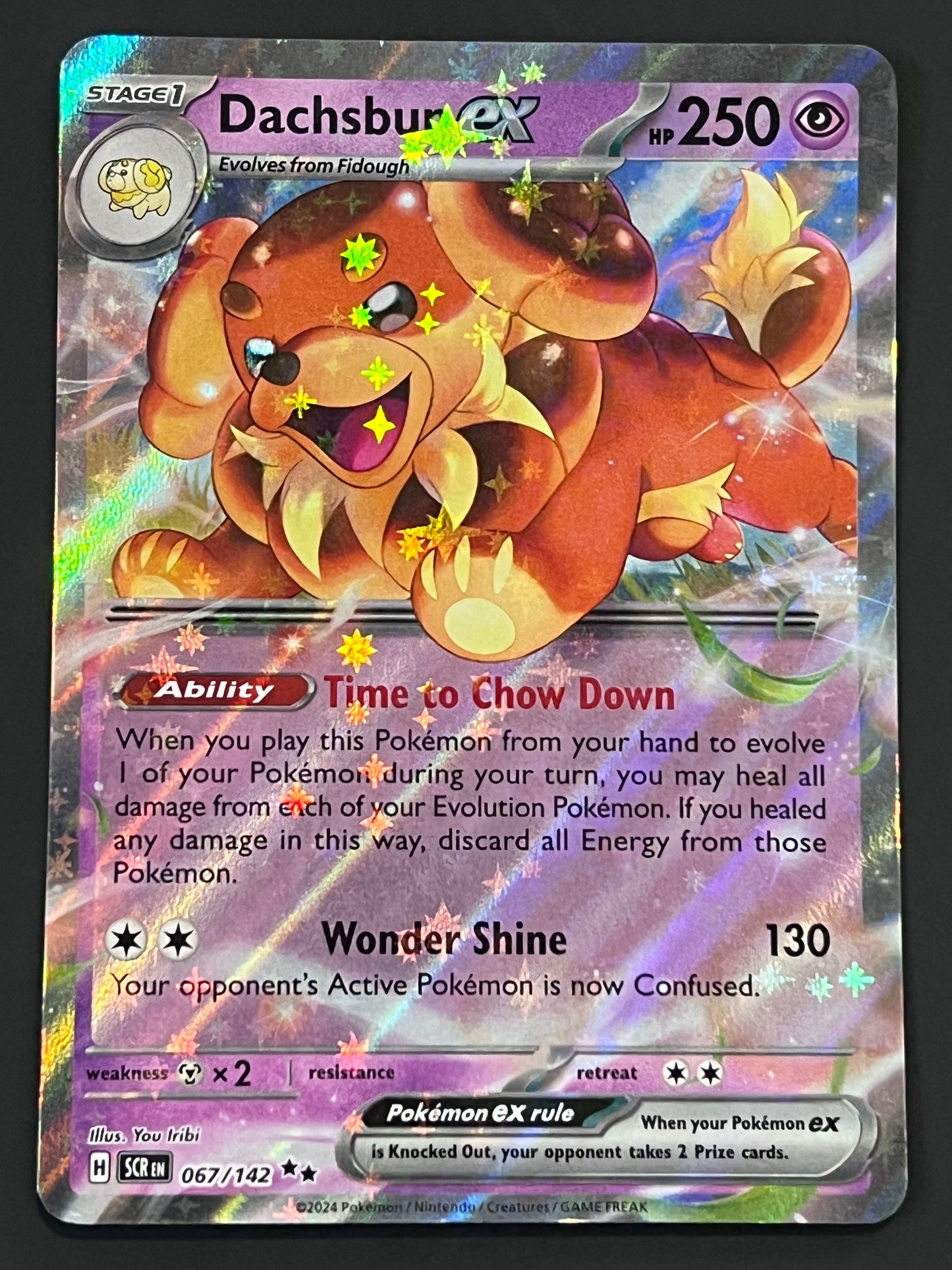 067/142 Dachsbun Ex - Pokémon Stellar Crown Double Rare