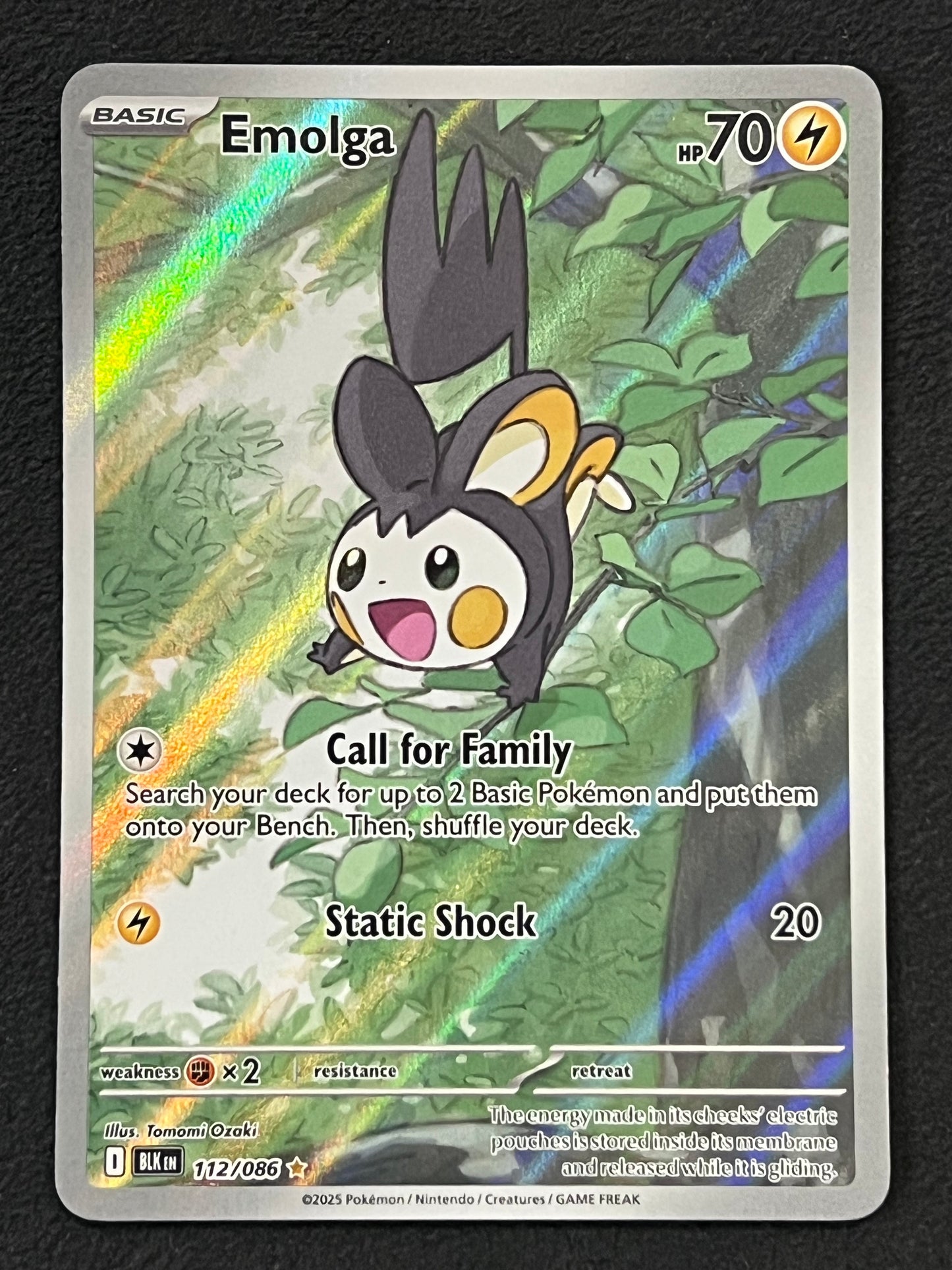 112/086 Emolga - Pokémon Black Bolt Illustration Rare