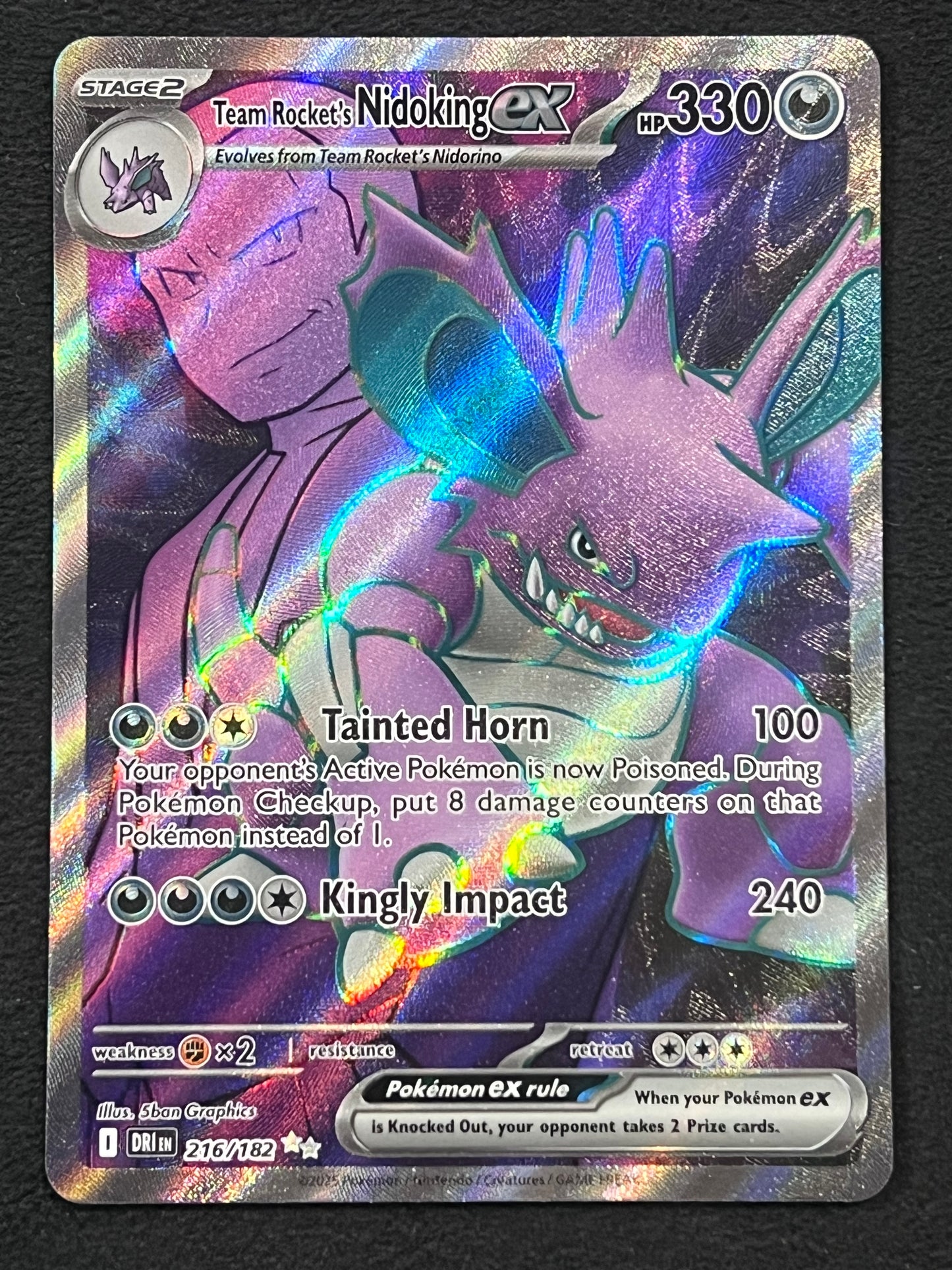 216/182 Team Rocket’s Nidoking Ex - Pokémon Destined Rivals Ultra Rare