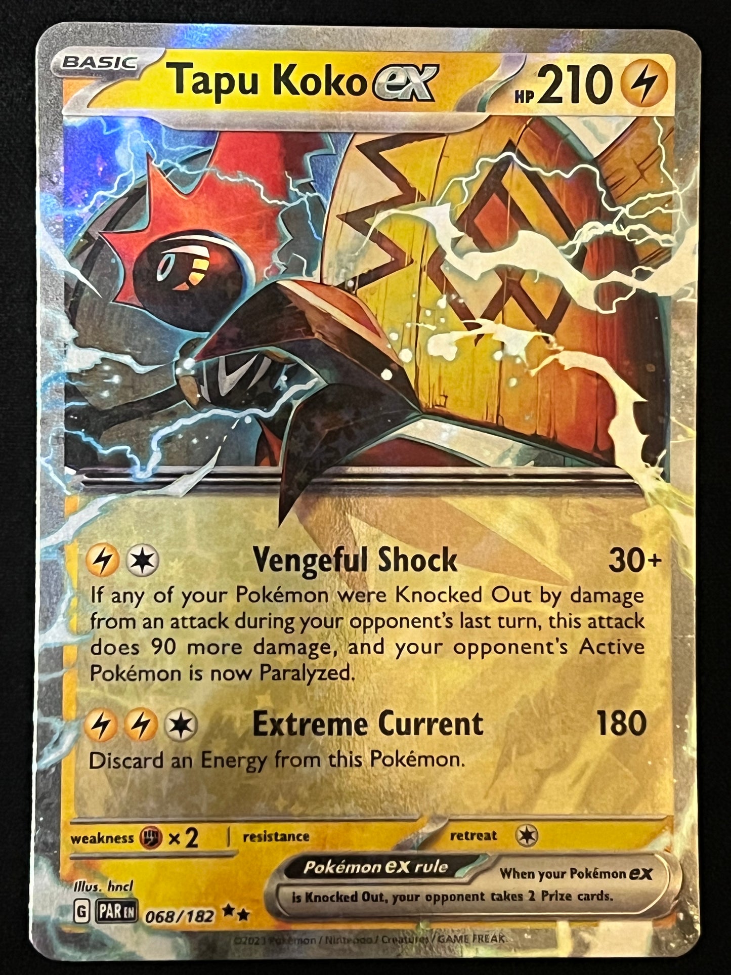 068/182 Tapu Koko Ex - Pokémon Paradox Rift Double Rare