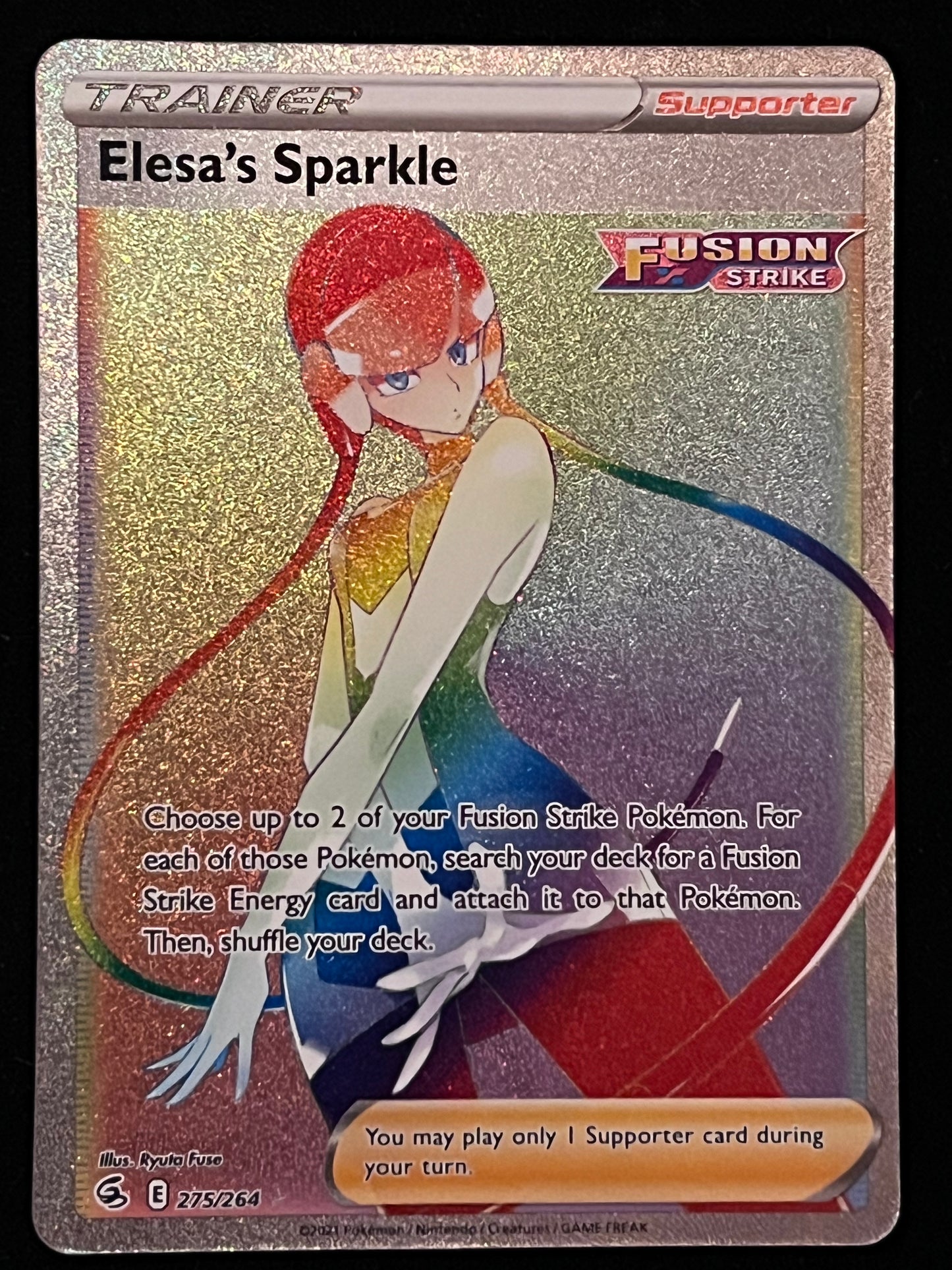 Elesa’s Sparkle - 275/264 Fusion Strike Rainbow Rare Holo Trainer