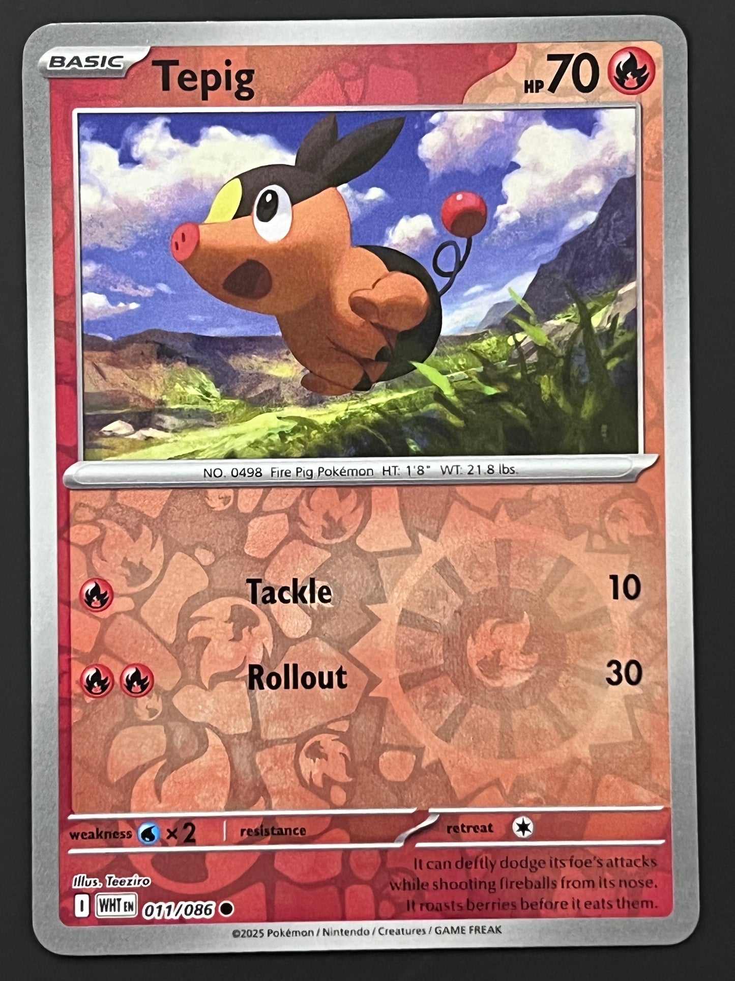 011/086 Tepig - Pokémon White Flare Common Reverse