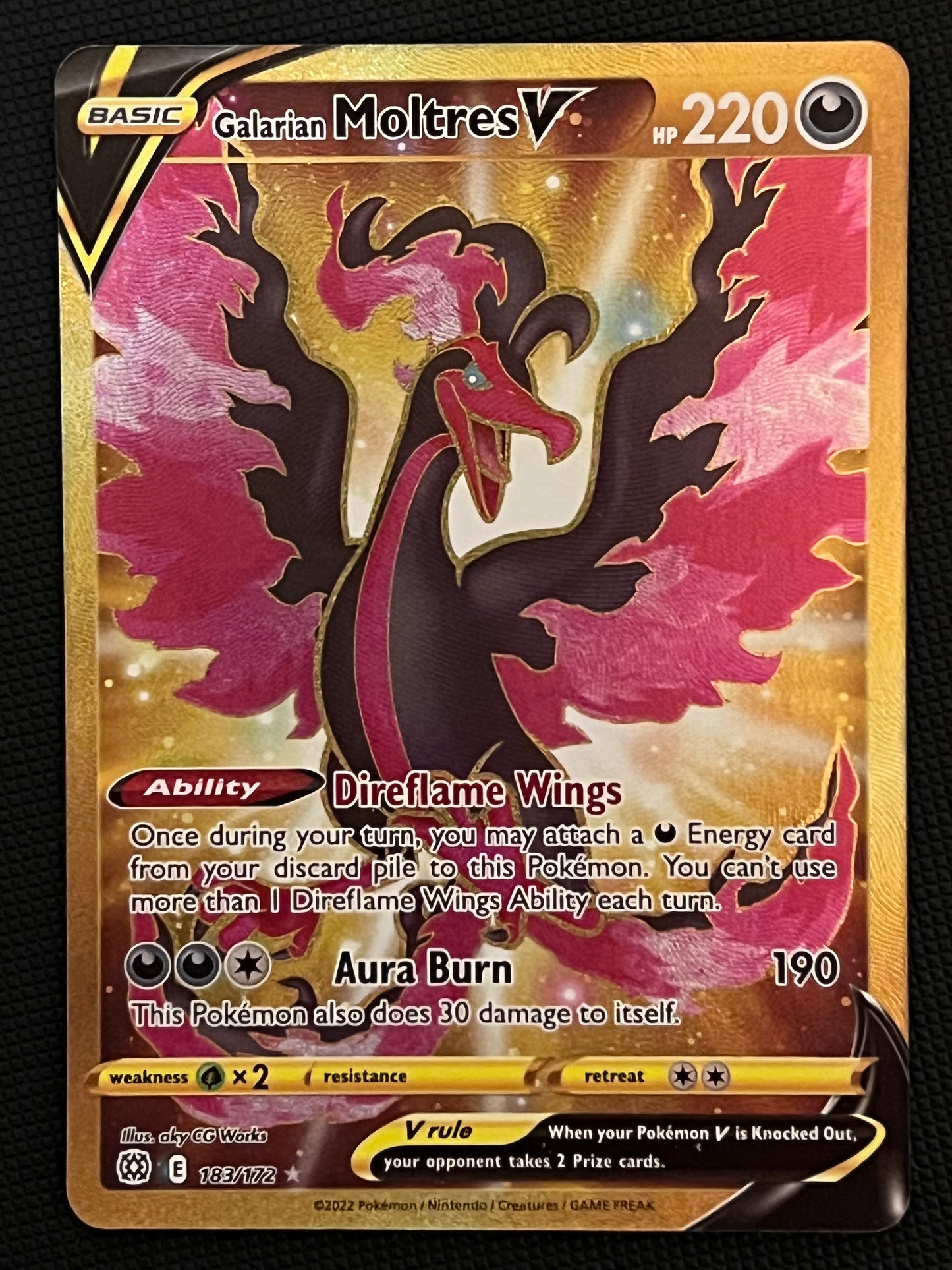 183/172 Galarian Moltres V - Brilliant Stars Gold Secret Rare