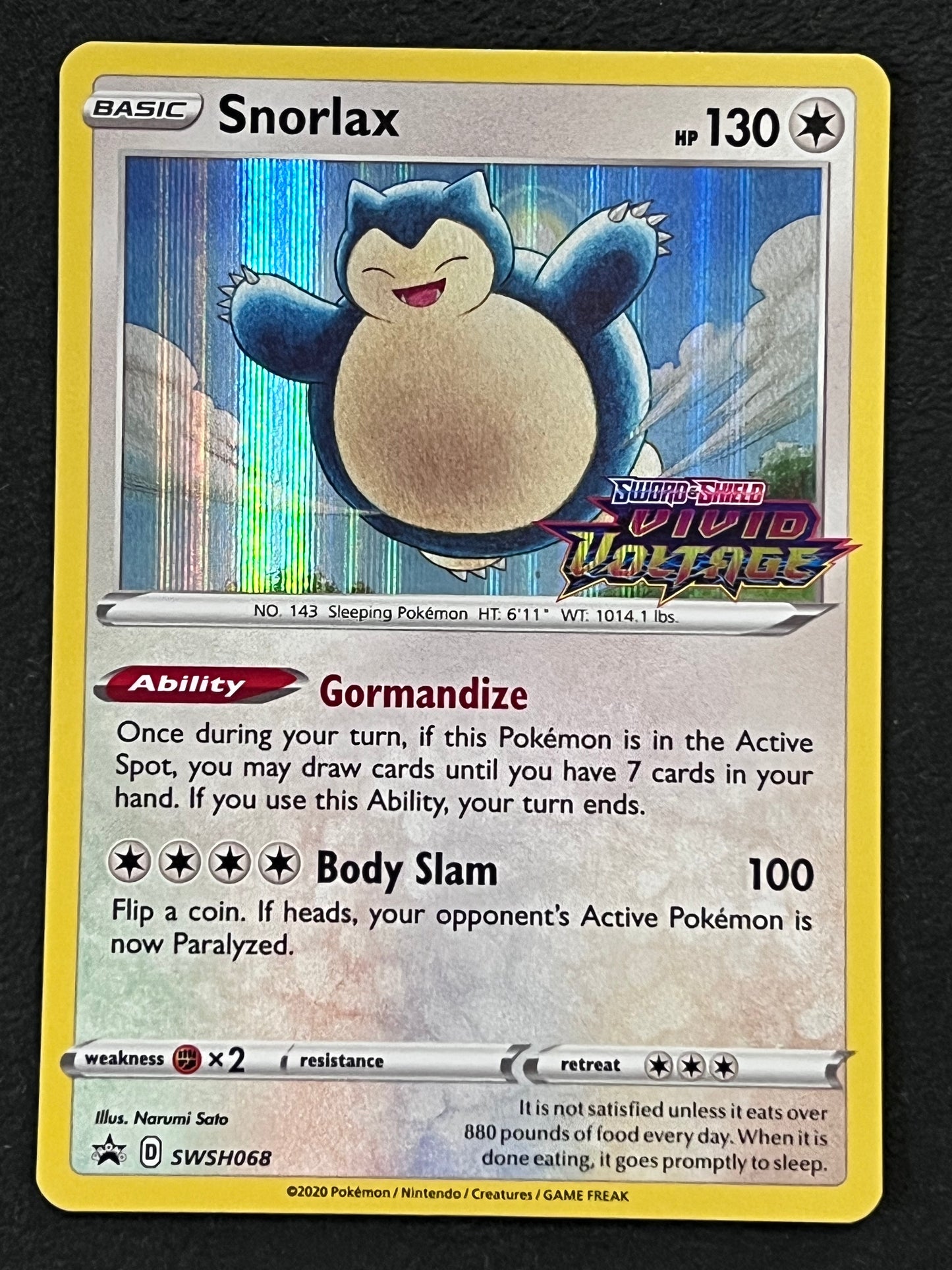 SWSH068 Snorlax - Stamped Black Star Promo