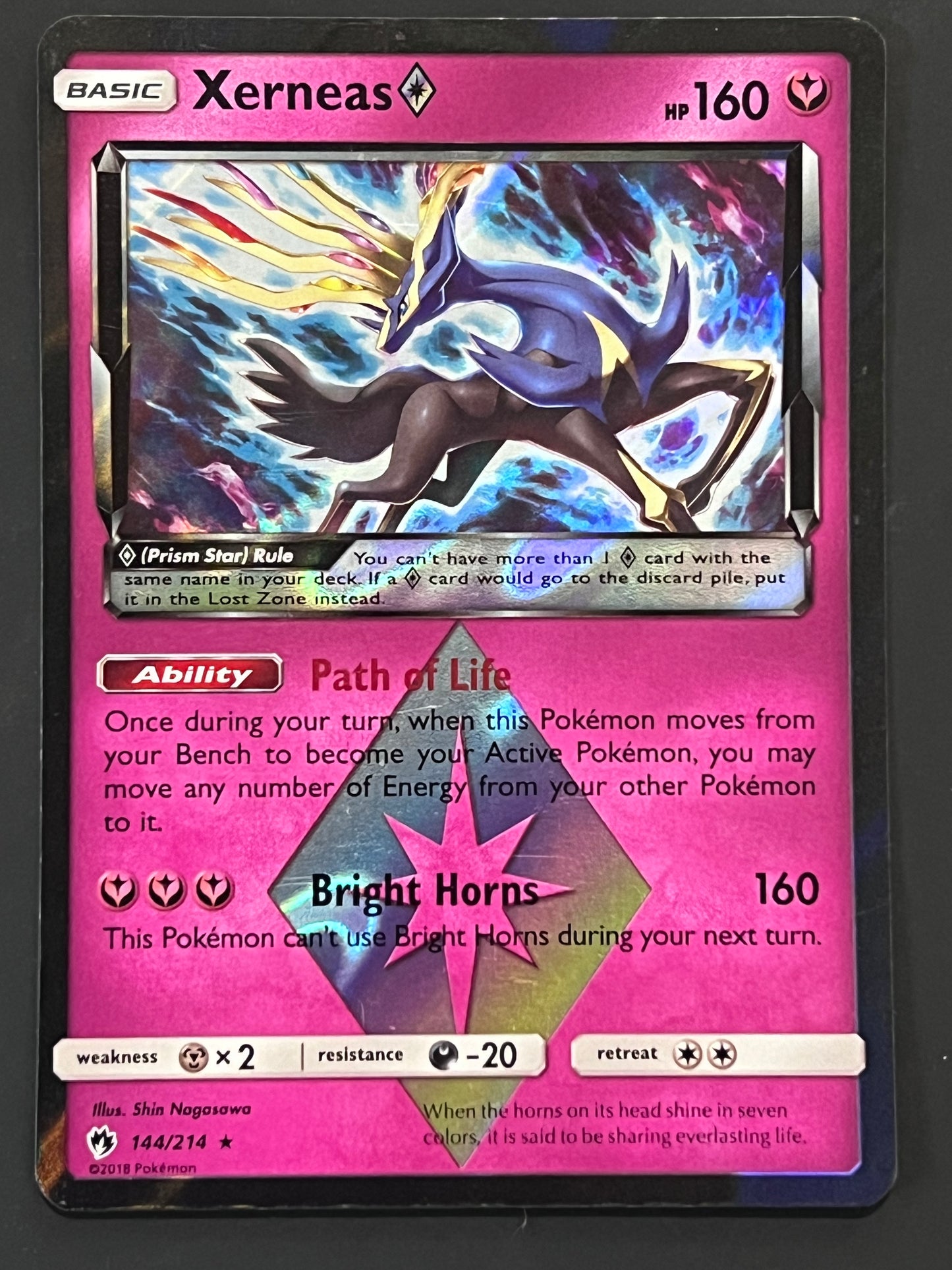 144/214 Xerneas - Lost Thunder Rare Prism Holo