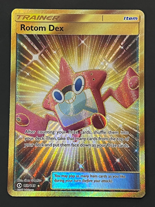 159/149 Rotom Dex - Pokémon Sun/Moon Base Gold Secret Rare