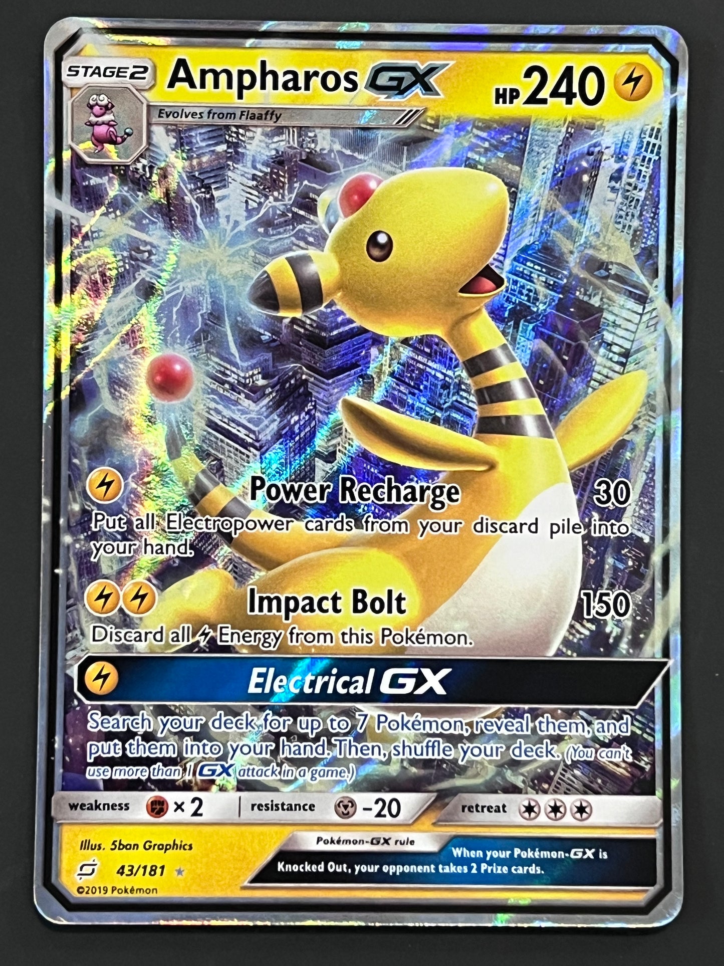 043/181 Ampharos Gx - Pokémon Team Up Ultra Rare