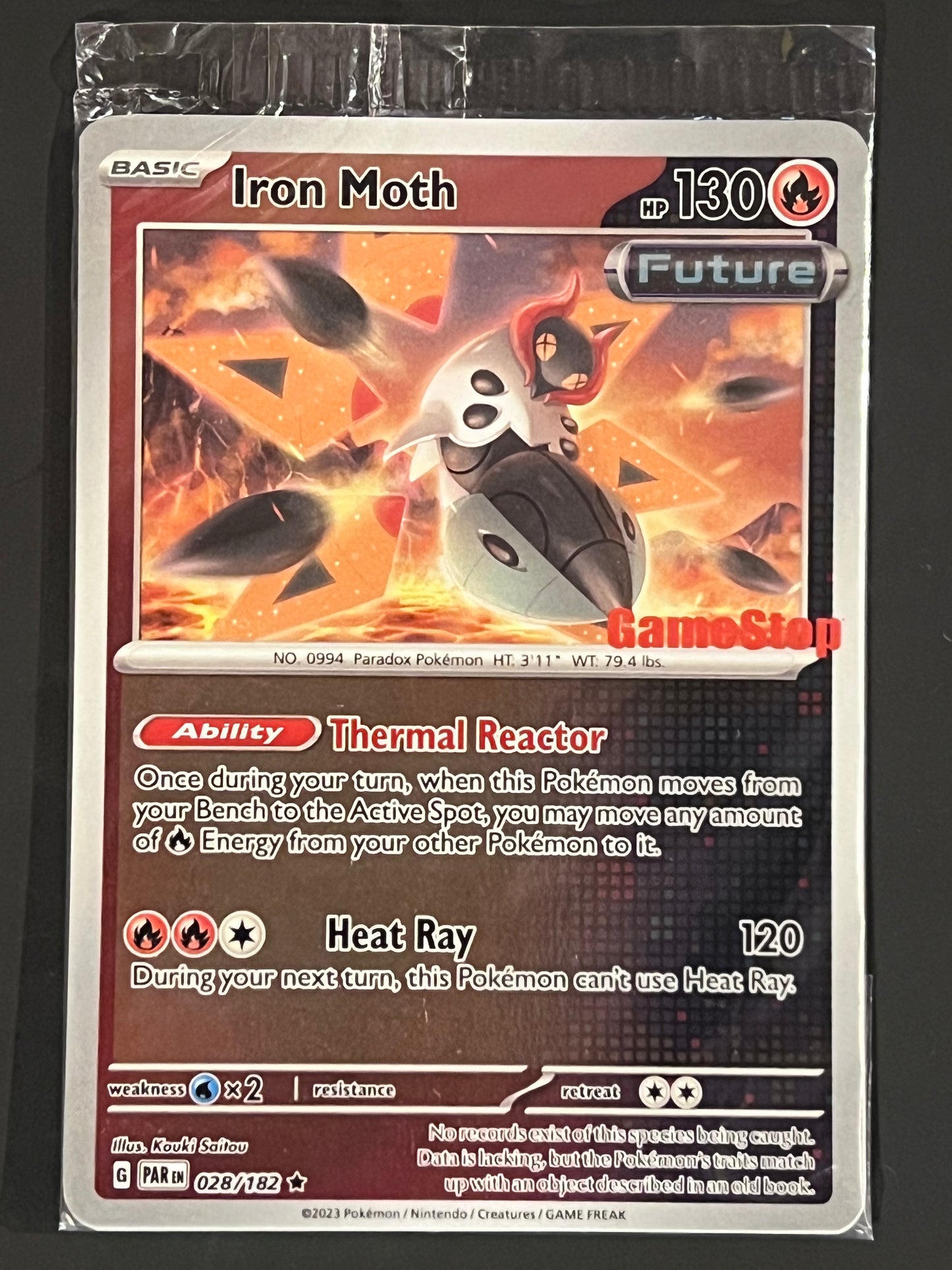 028/182 Iron Moth (STAMPED) (SEALED) - Pokémon Paradox Rift GameStop Promo