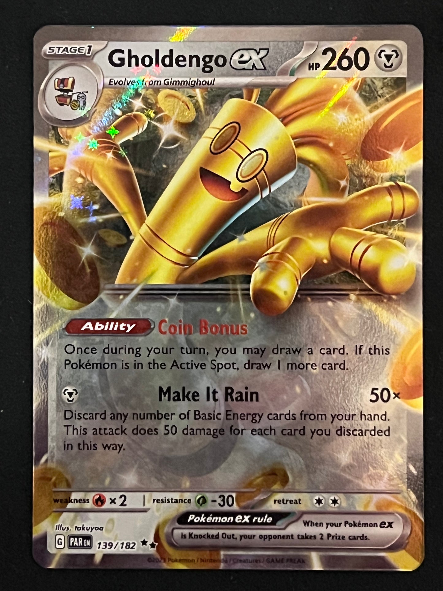 139/182 Gholdengo Ex - Pokémon Paradox Rift Double Rare