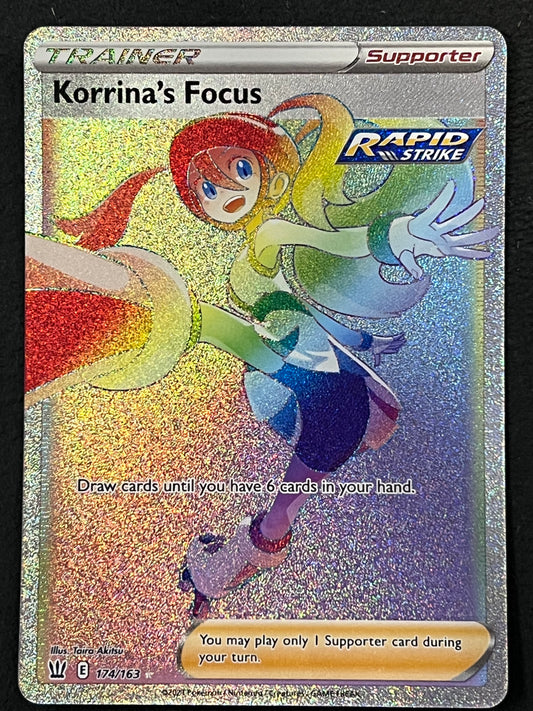 174/163 Korrina’s Focus - Pokémon Battle Styles Rainbow Secret Rare