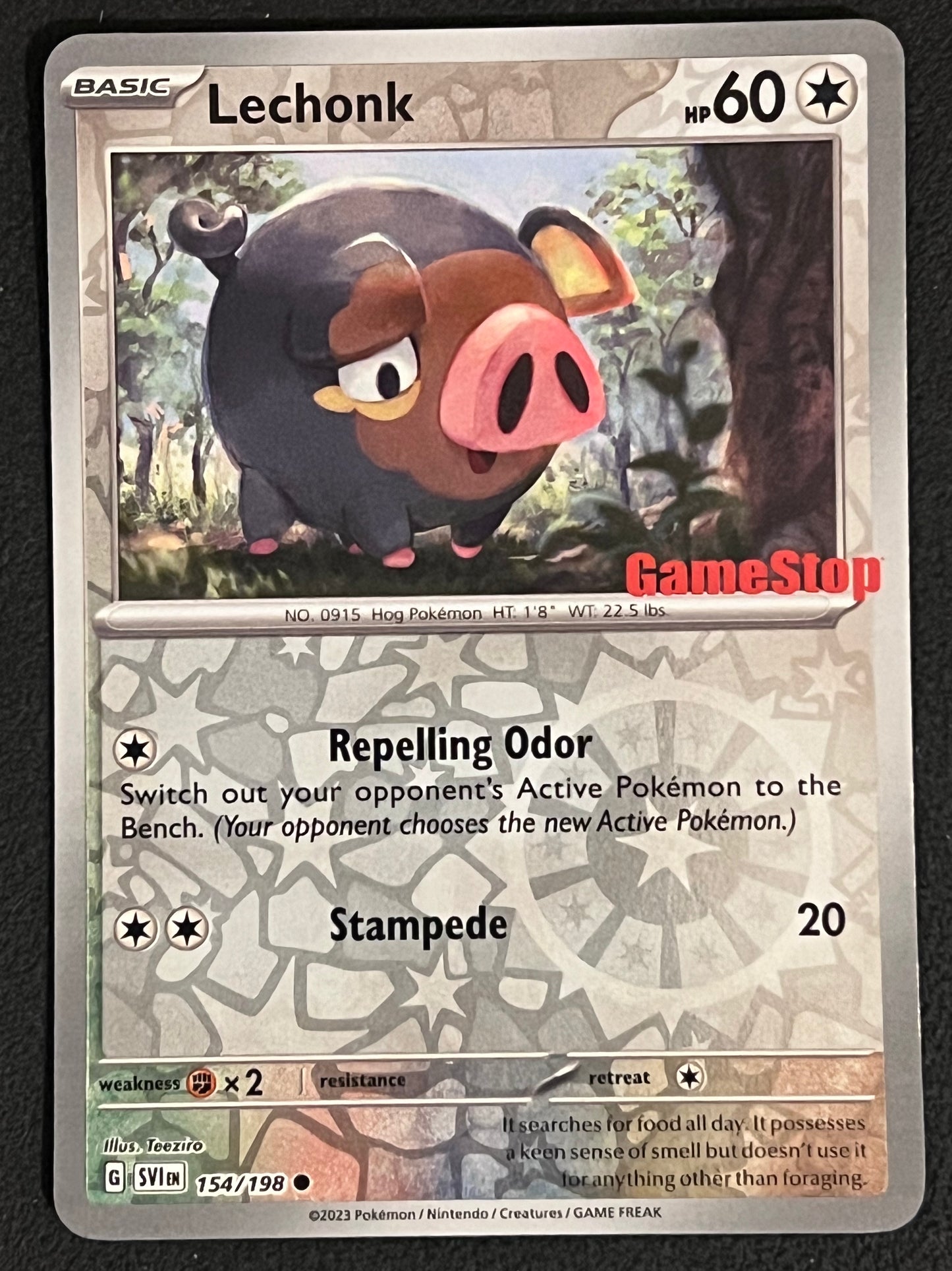 154/198 Lechonk (STAMPED) - Pokémon Scarlet/Violet Base GameStop Promo