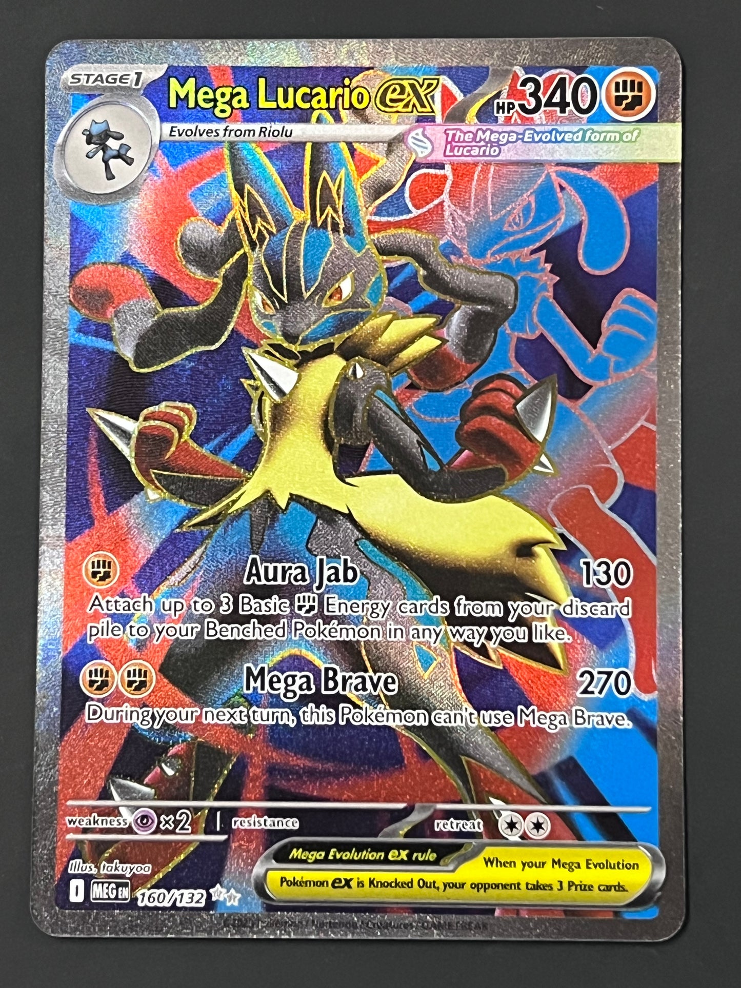 160/132 Mega Lucario ex - Pokémon Mega Evolution Base Ultra Rare