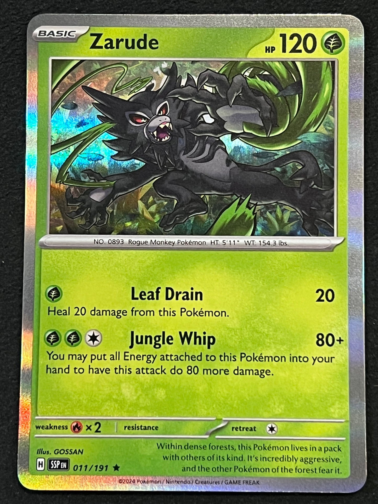 011/191 Zarude - Pokémon Surging Sparks Rare Holo