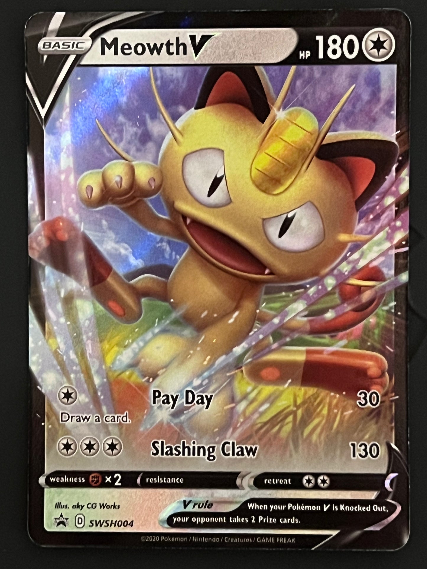 SWSH004 Meowth V - Black Star Promo