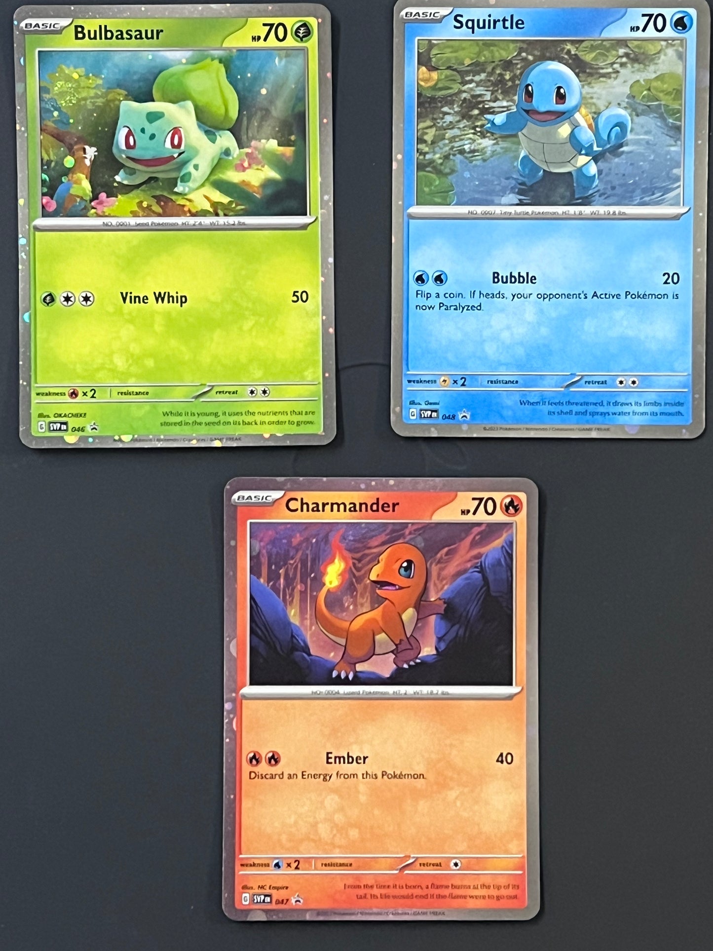 SVP046, SVP047, SVP048 Bulbasaur, Charmander, Squirtle - Black Star Promo