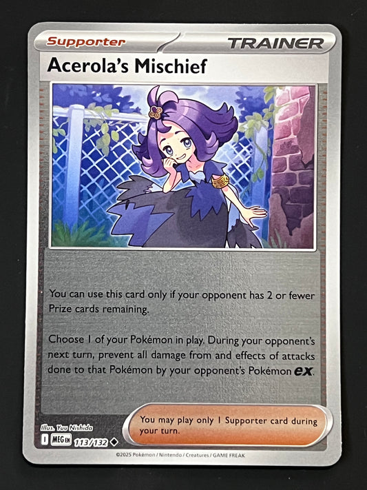 113/132 Acerola’s Mischief - Pokémon Mega Evolution Base Uncommon Reverse