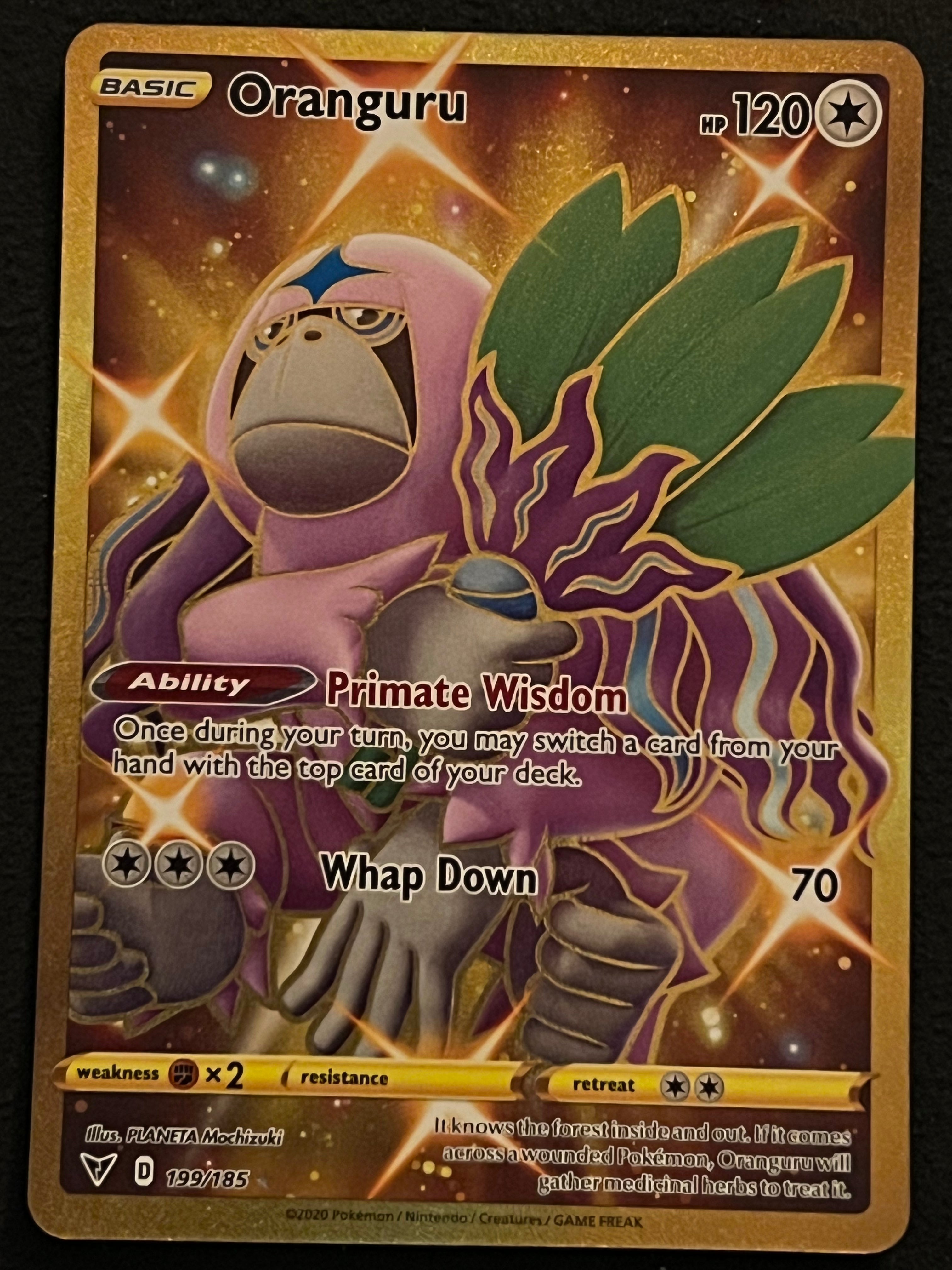 199/185 Oranguru - Pokmon Vivid Voltage Gold Secret Rare Jarvvos 199/185 Oranguru - Pokmon Vivid Voltage Gold Secret Rare Jarvvos