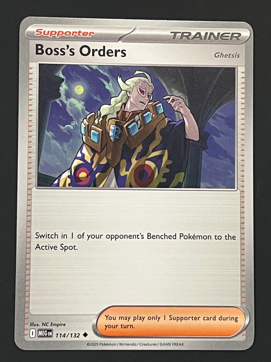 114/132 Boss’s Orders - Pokémon Mega Evolution Base Uncommon