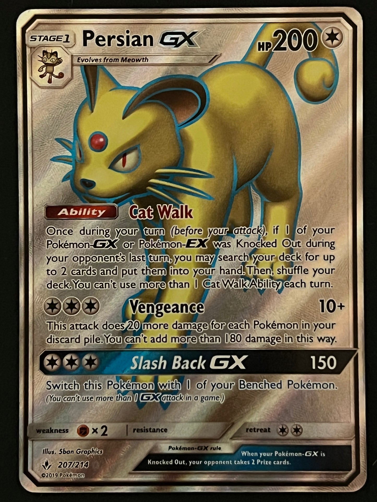 207/214 Persian Gx - Pokémon Unbroken Bonds Full Art
