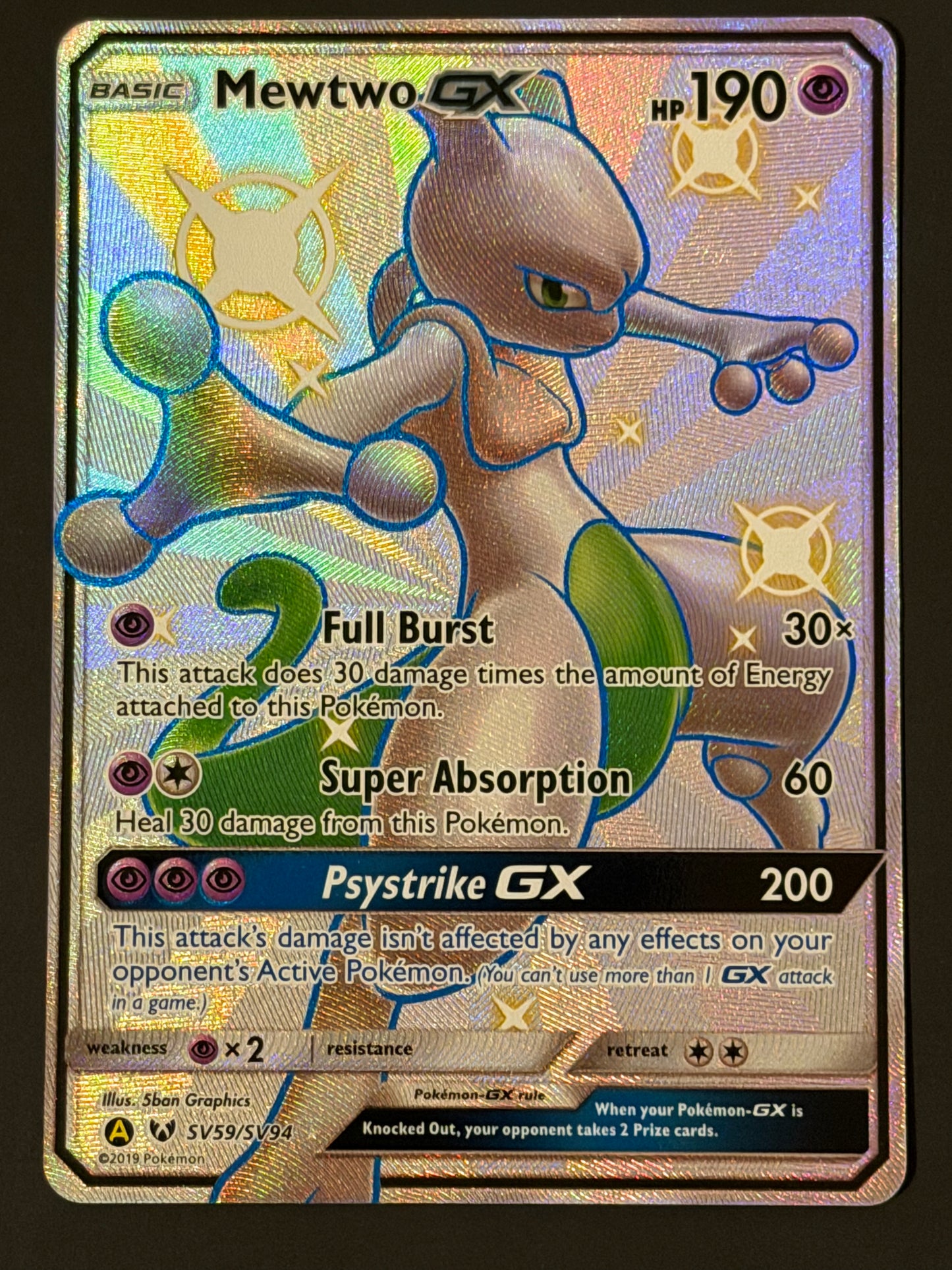 SV59/SV94 Mewtwo Gx - Pokémon Hidden Fates Shiny Rare
