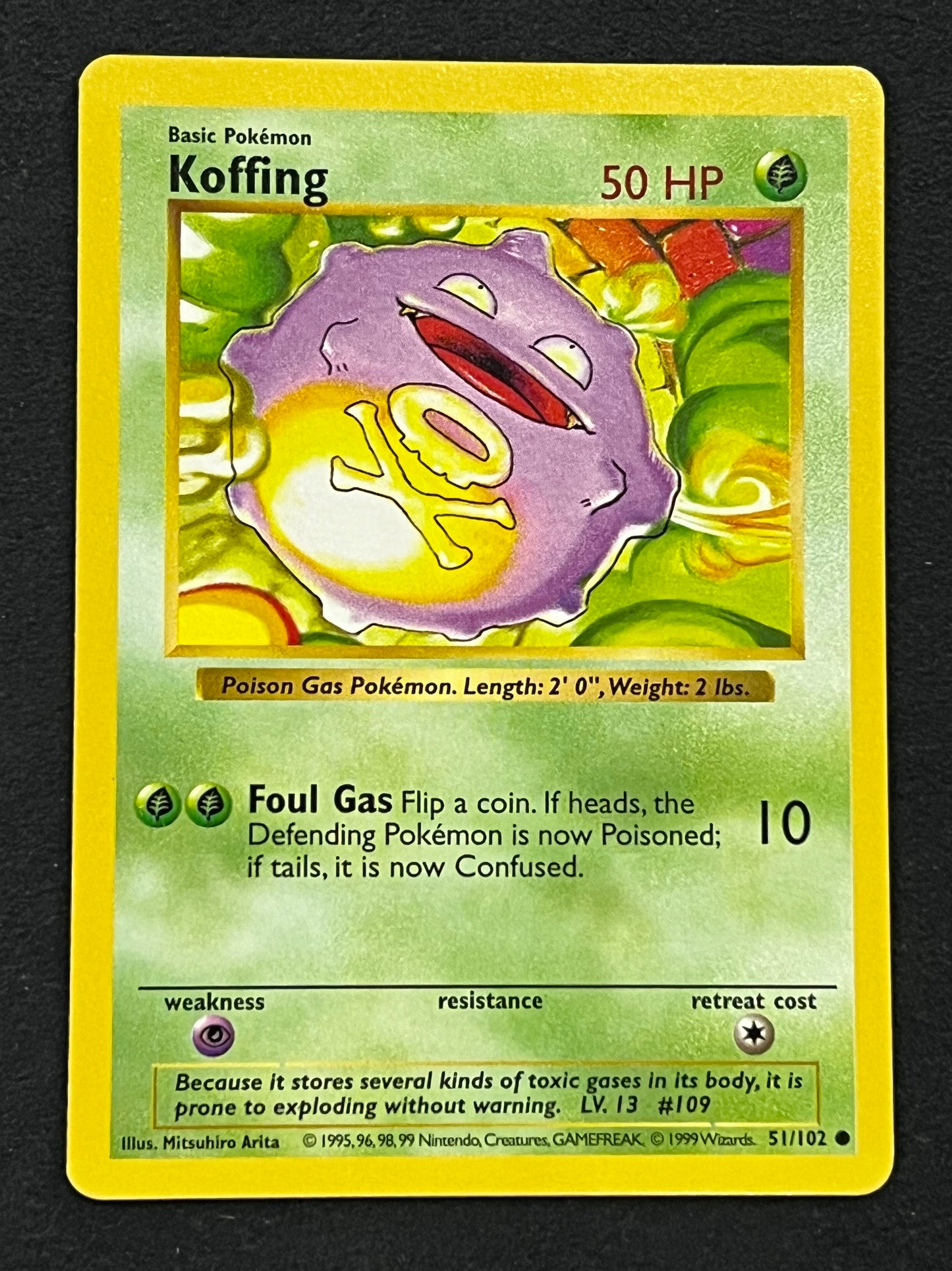 51/102 Koffing - Pokémon Shadowless Base Common