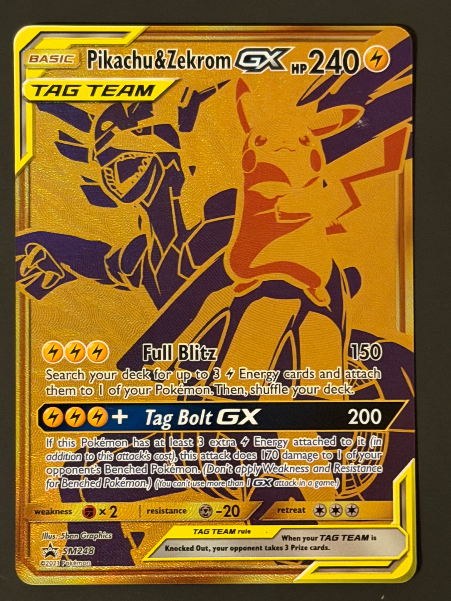 SM248 Pikachu & Zekrom Gx - Pokémon Tag Team Black Star Promo