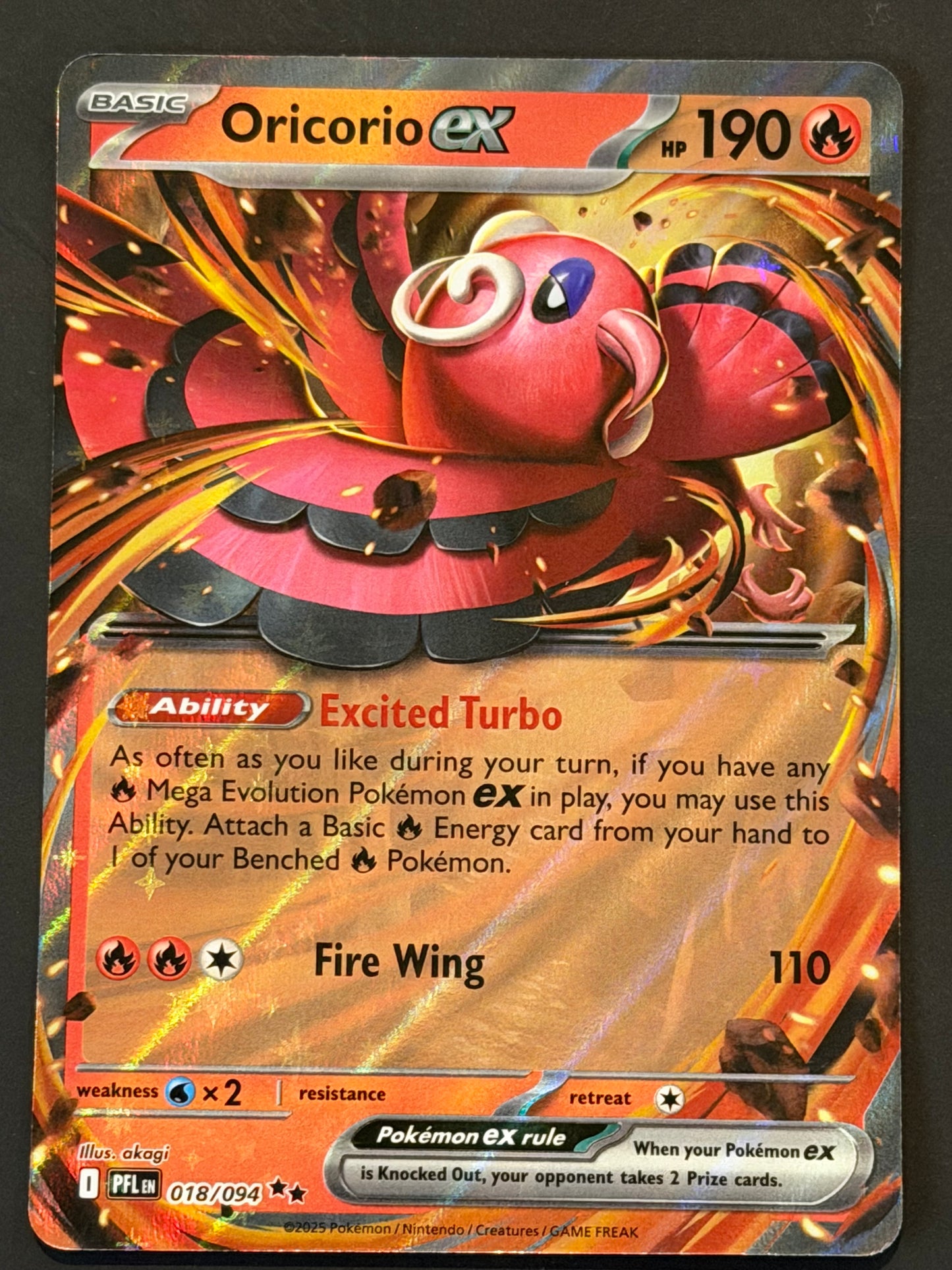 018/094 Oricorio ex - Pokémon Phantasmal Flames Double Rare