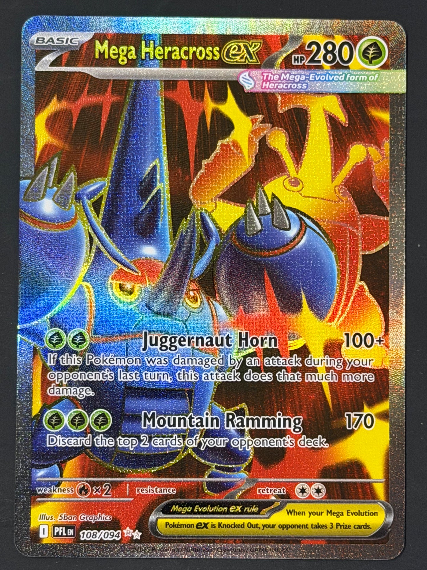 108/094 Mega Heracross Ex - Pokémon Phantasmal Flames Ultra Rare