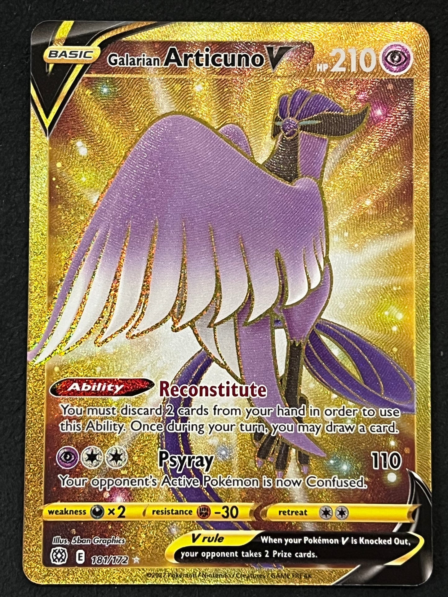 181/172 Galarian Articuno V - Brilliant Stars Gold Secret Rare