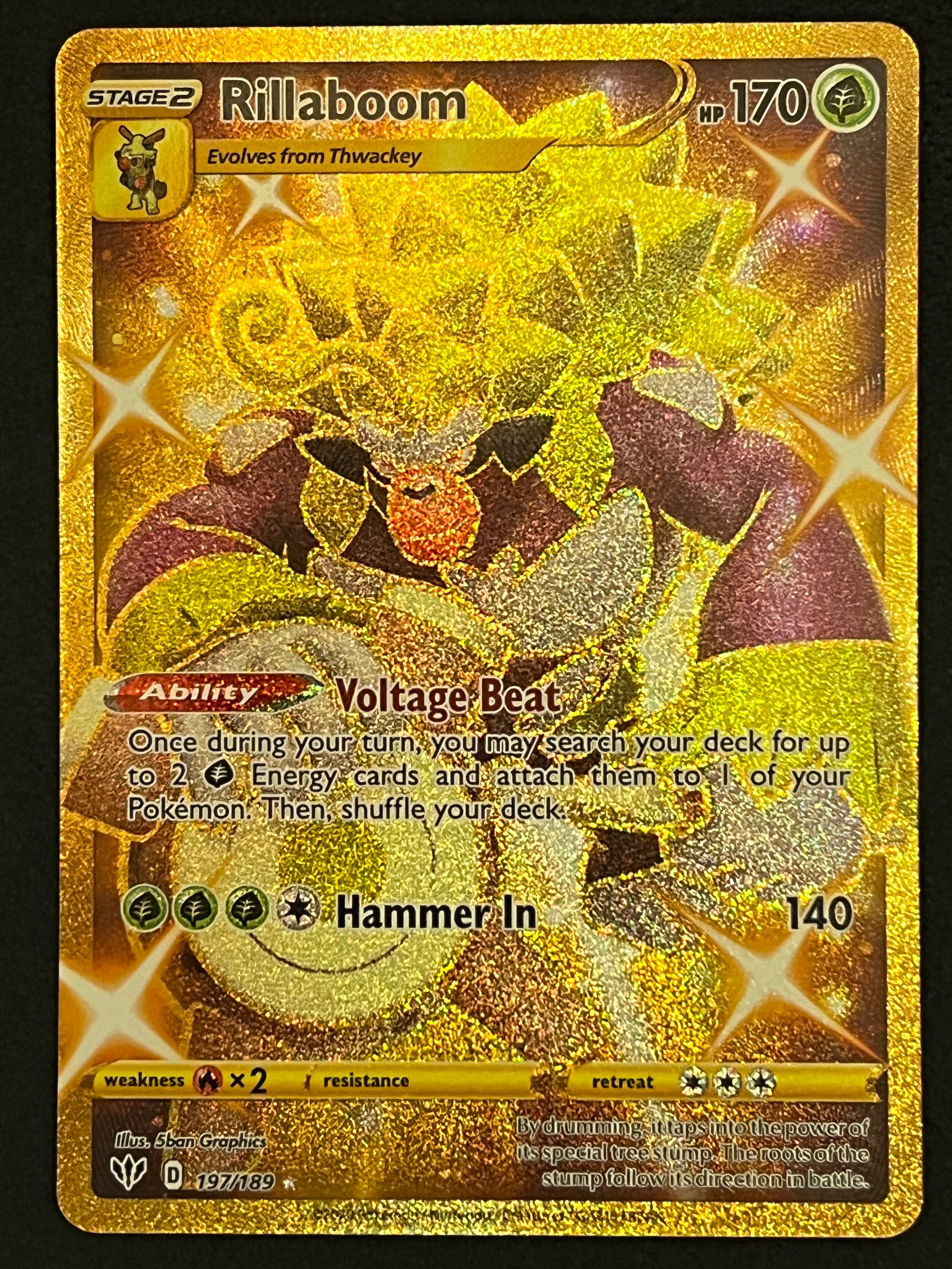 rillaboom pokemon card value 197/189 Rillaboom