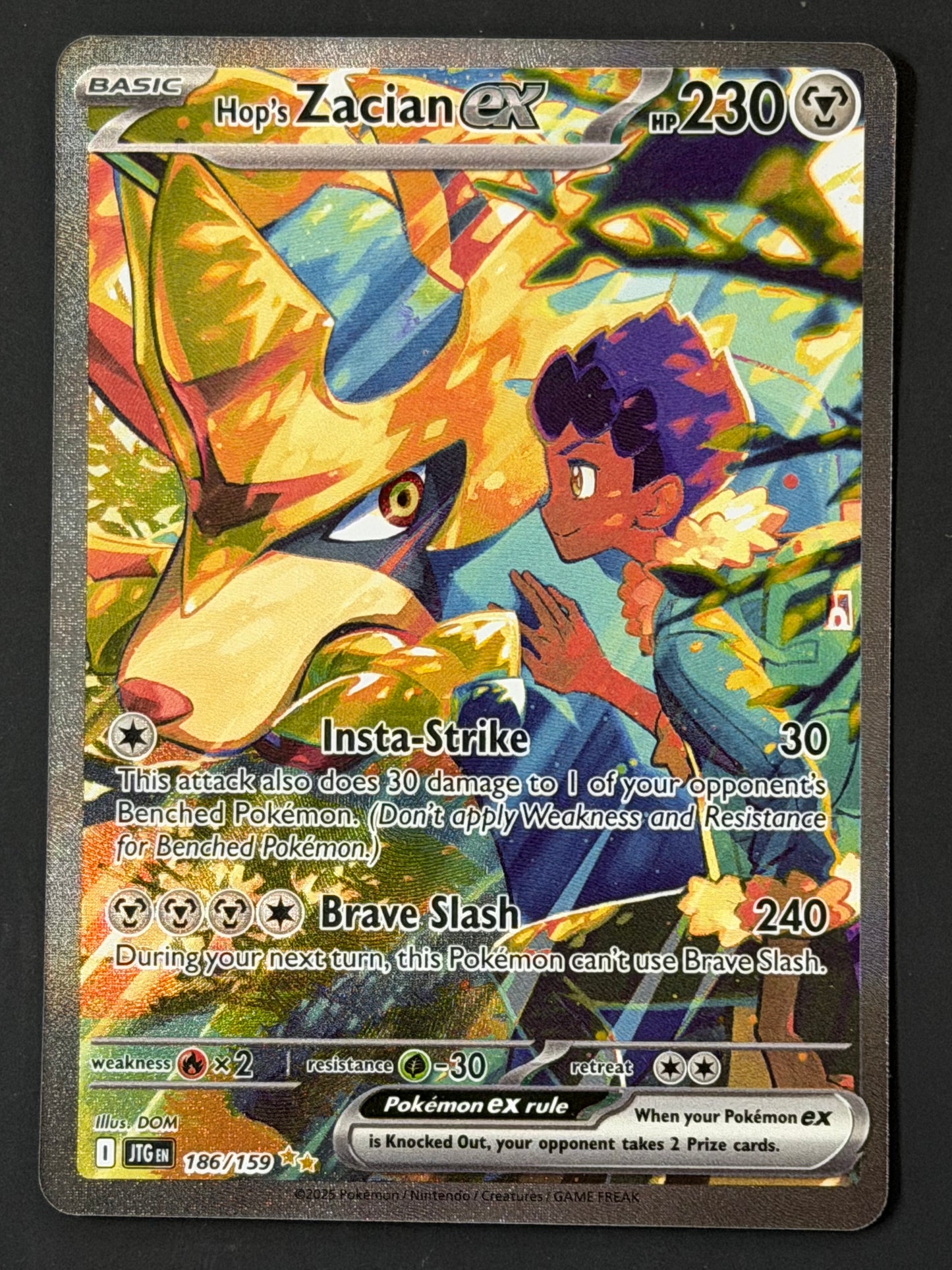 186/159 Hop’s Zacian Ex - Pokémon Journey Together Special Illustration Rare