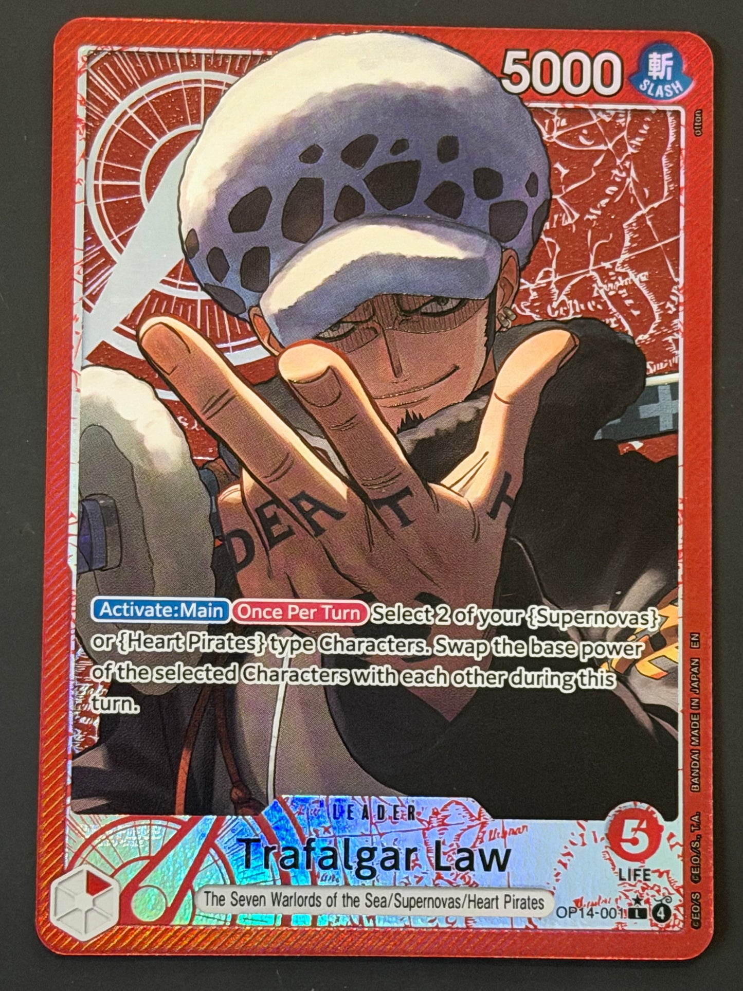 OP14-001 Trafalgar Law - The Azure Sea’s Seven Leader Alt Art